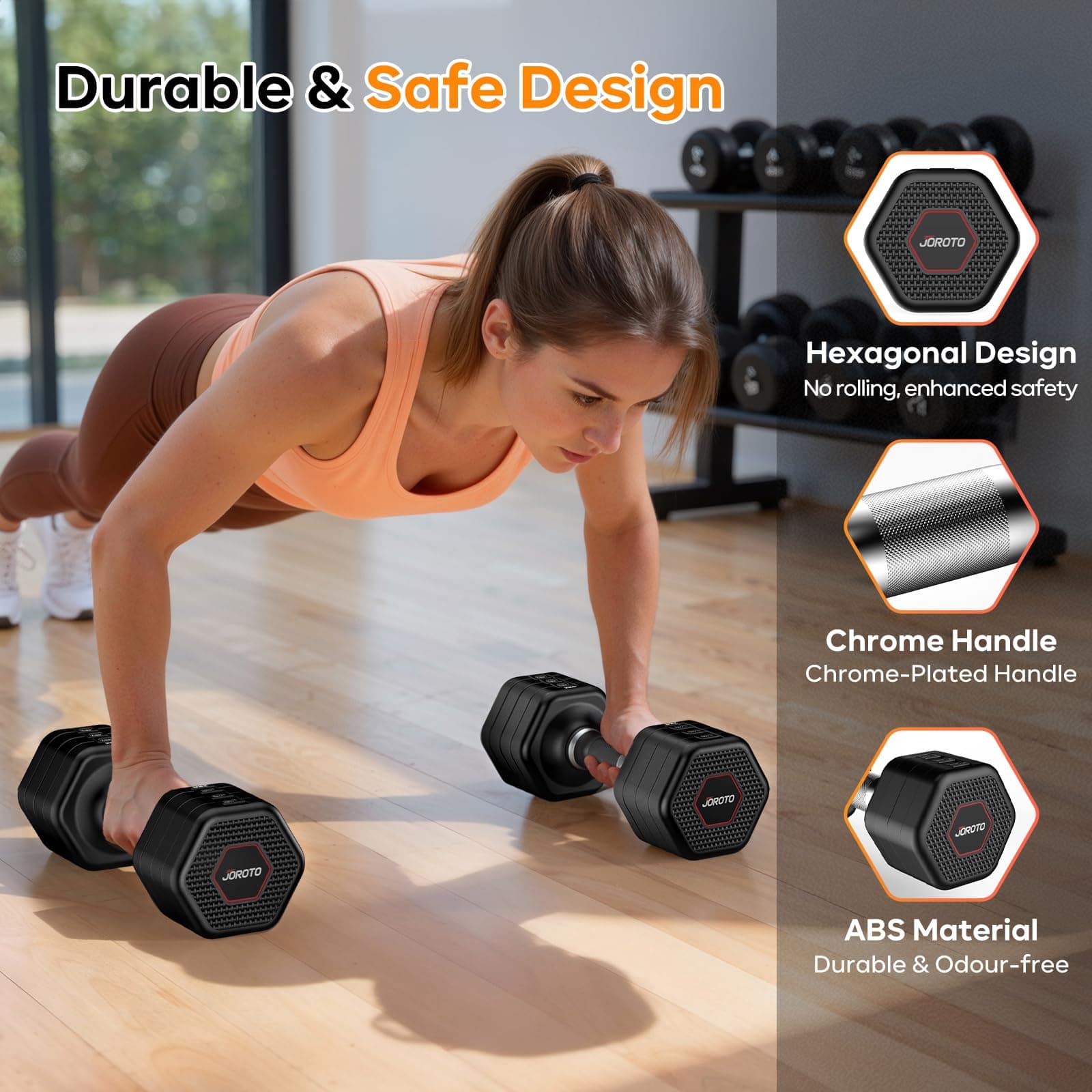 JOROTO Hanteln Set, 4-in-1 Verstellbare Hanteln Kurzhanteln 2er set, 2–5 kg – Bild 4