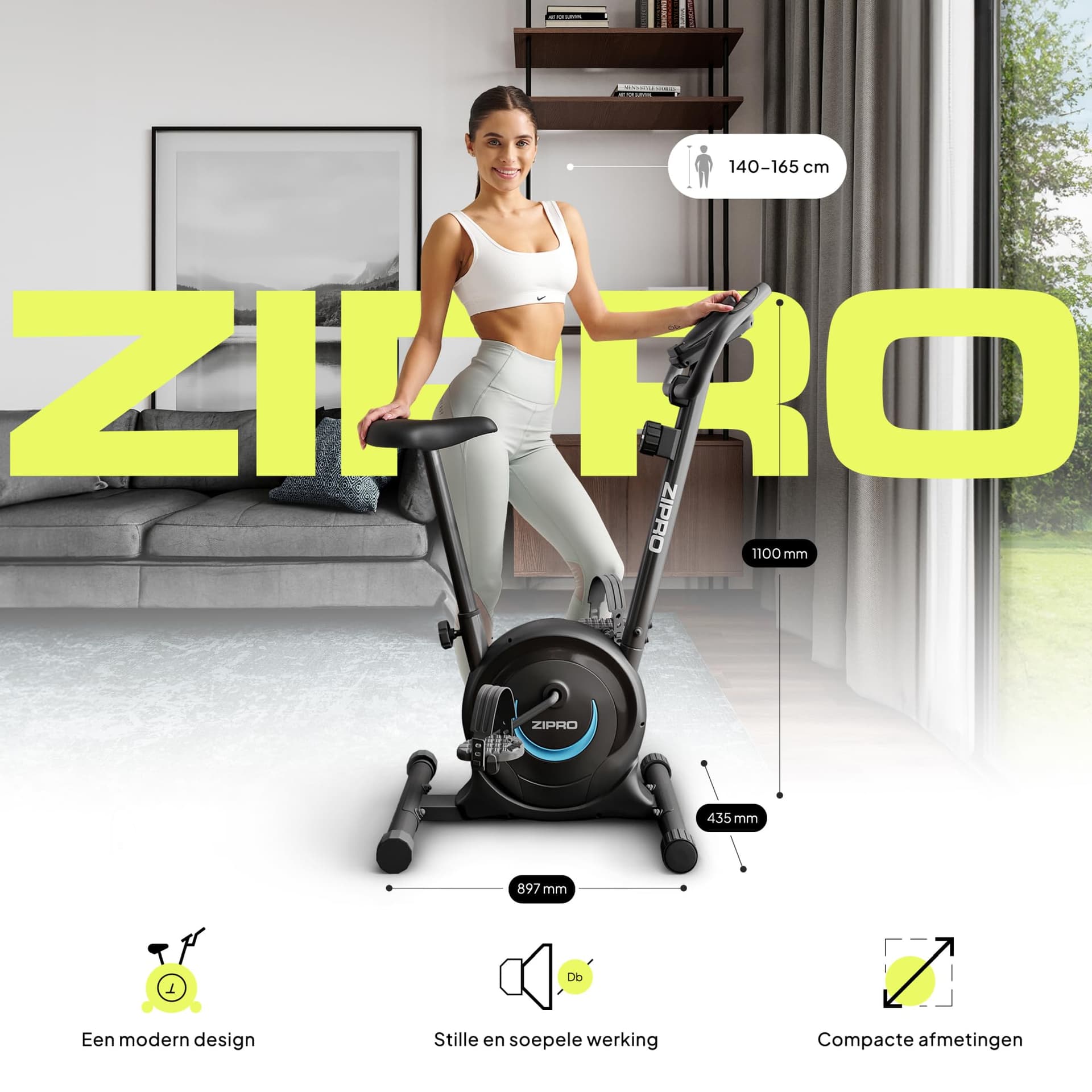 ZIPRO Cyclette da Casa con 8 Livelli di Resistenza Magnetica – Bild 2