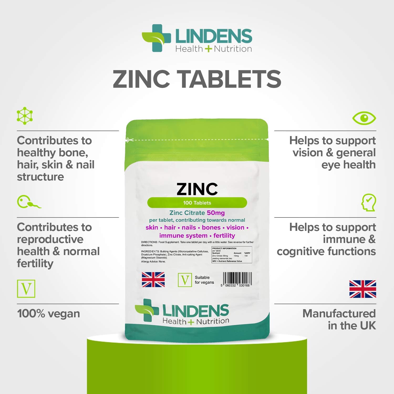 Lindens Zinc Citrate 50mg – Bild 2