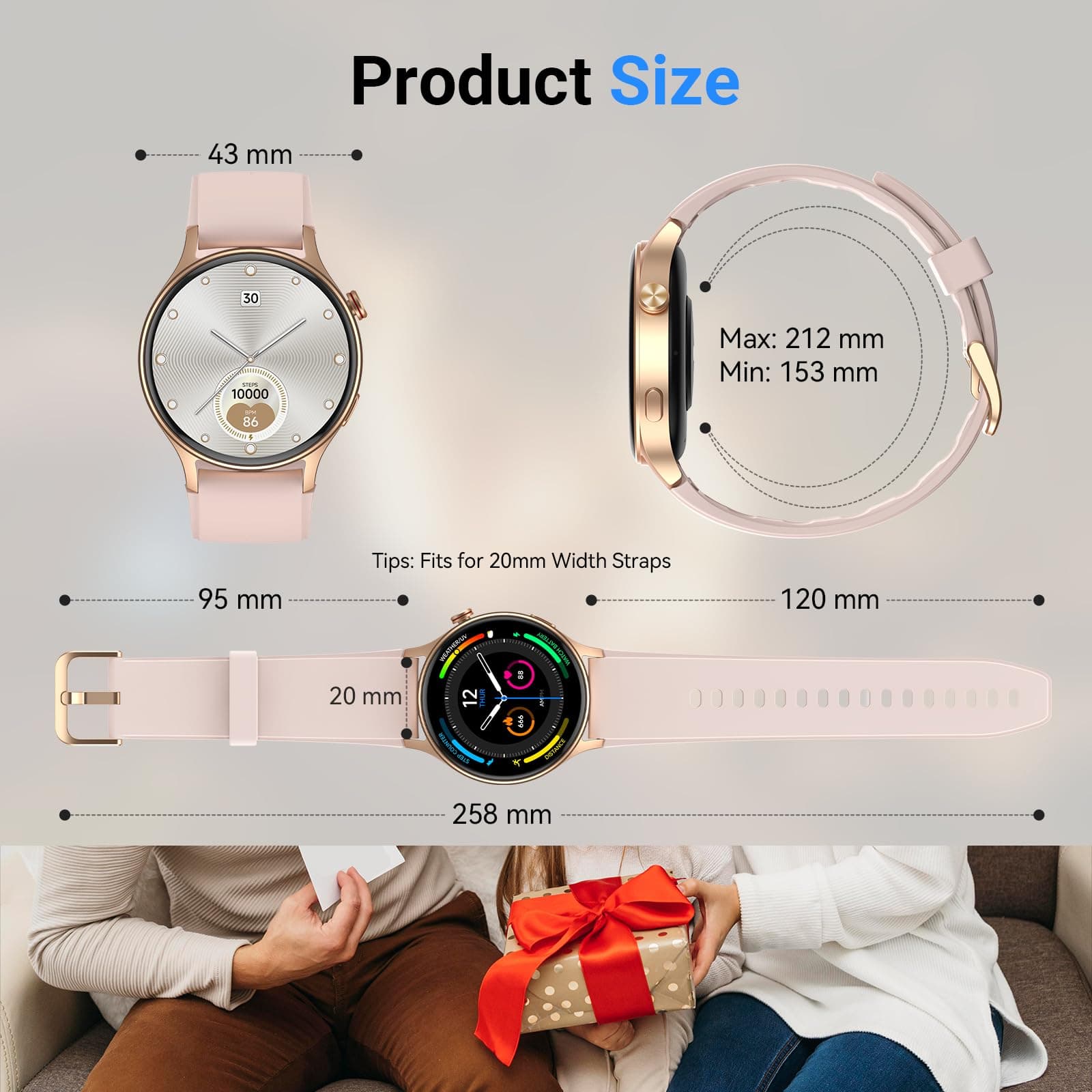 Fitpolo Smart Watch for Women,1.3" AMOLED Touchscreen – Bild 8
