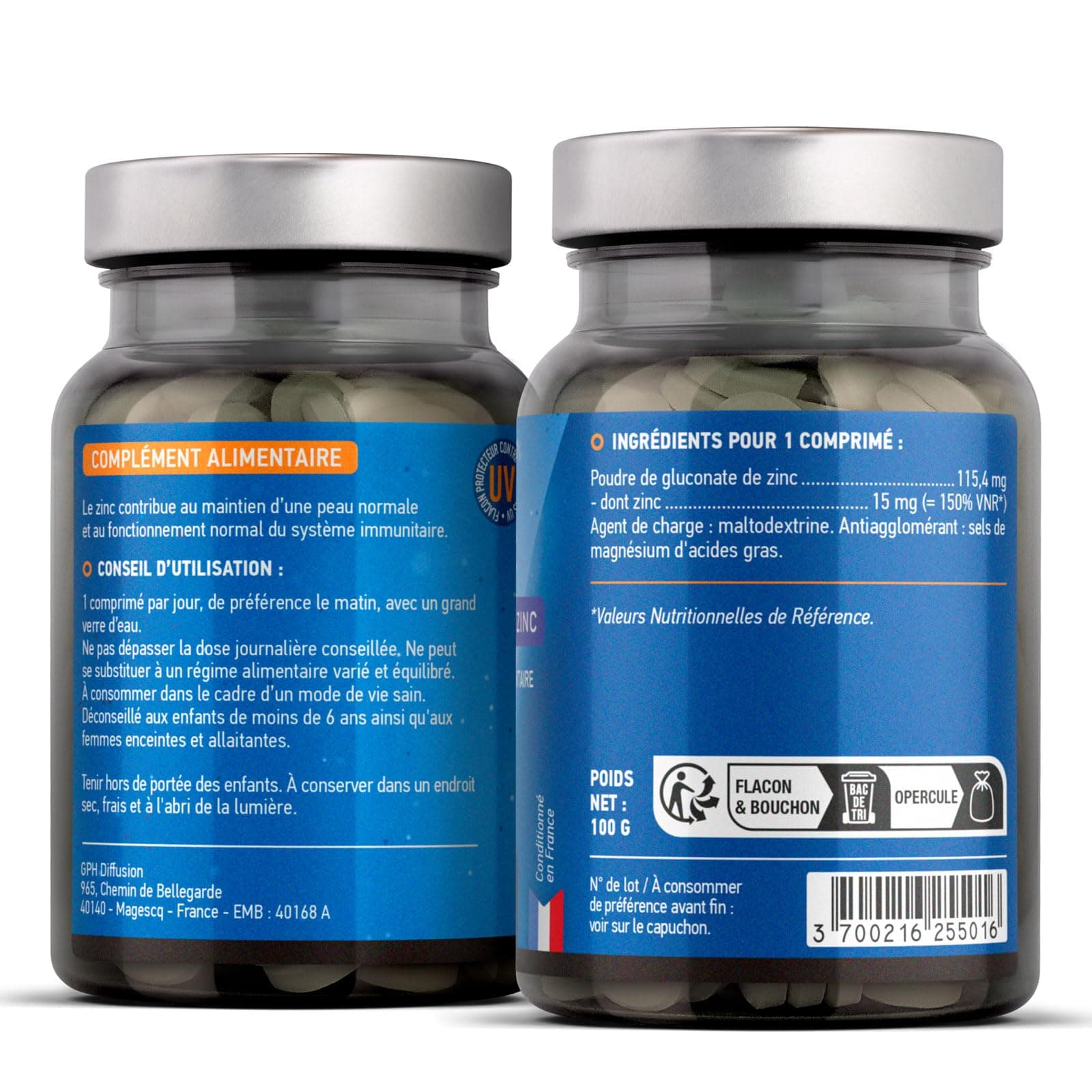 GPH DIFFUSION Gluconate de Zinc - 15 mg – Bild 2