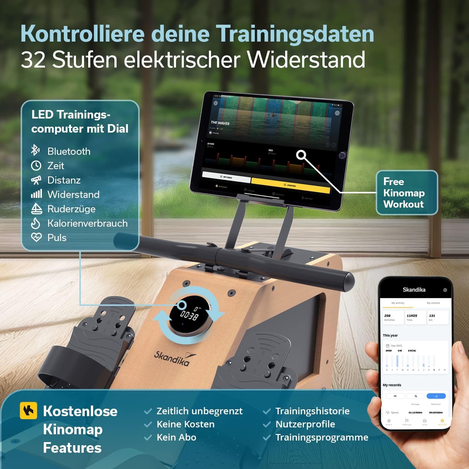 Skandika Rudergerät für Zuhause Torin P6-G – Bild 5