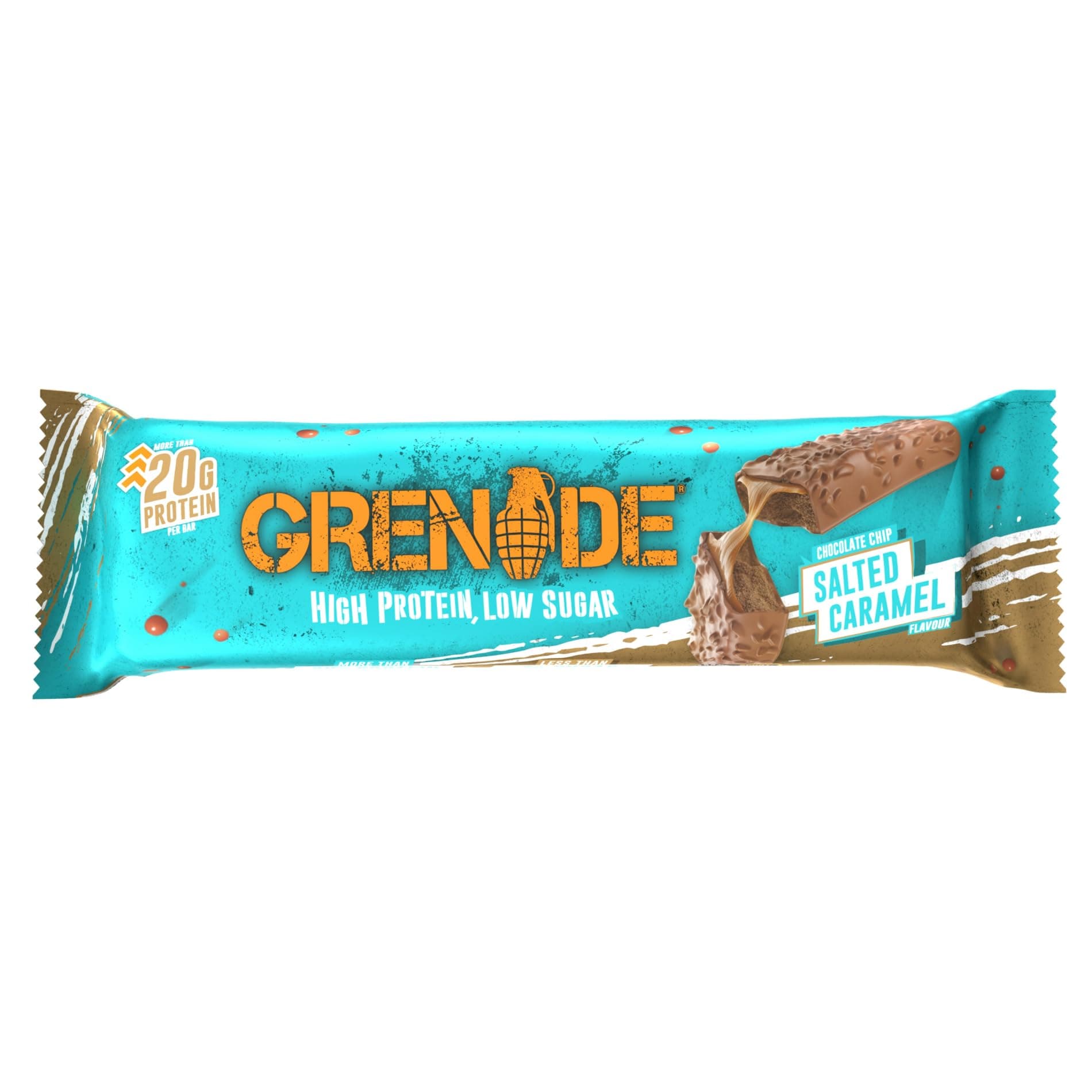Grenade High Protein, Low Sugar Bar - Chocolate Chip Salted Caramel, 12 x 60 g – Bild 2