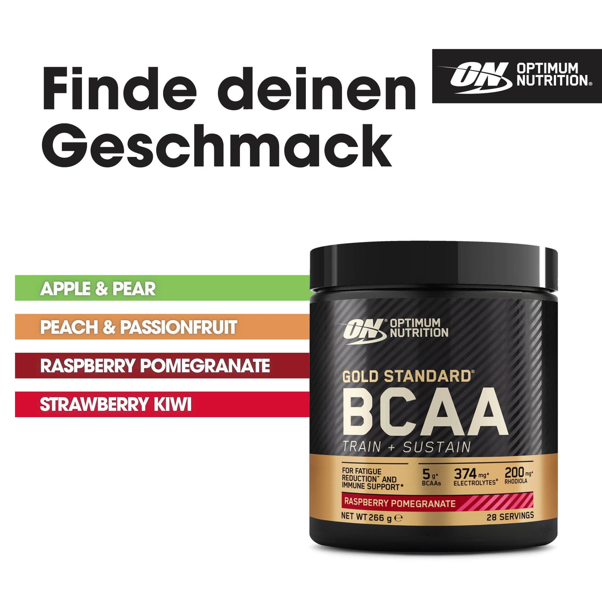 Optimum Nutrition Gold Standard BCAA Pulver, Geschmack Raspberry and Pomegranate, 266g – Bild 5