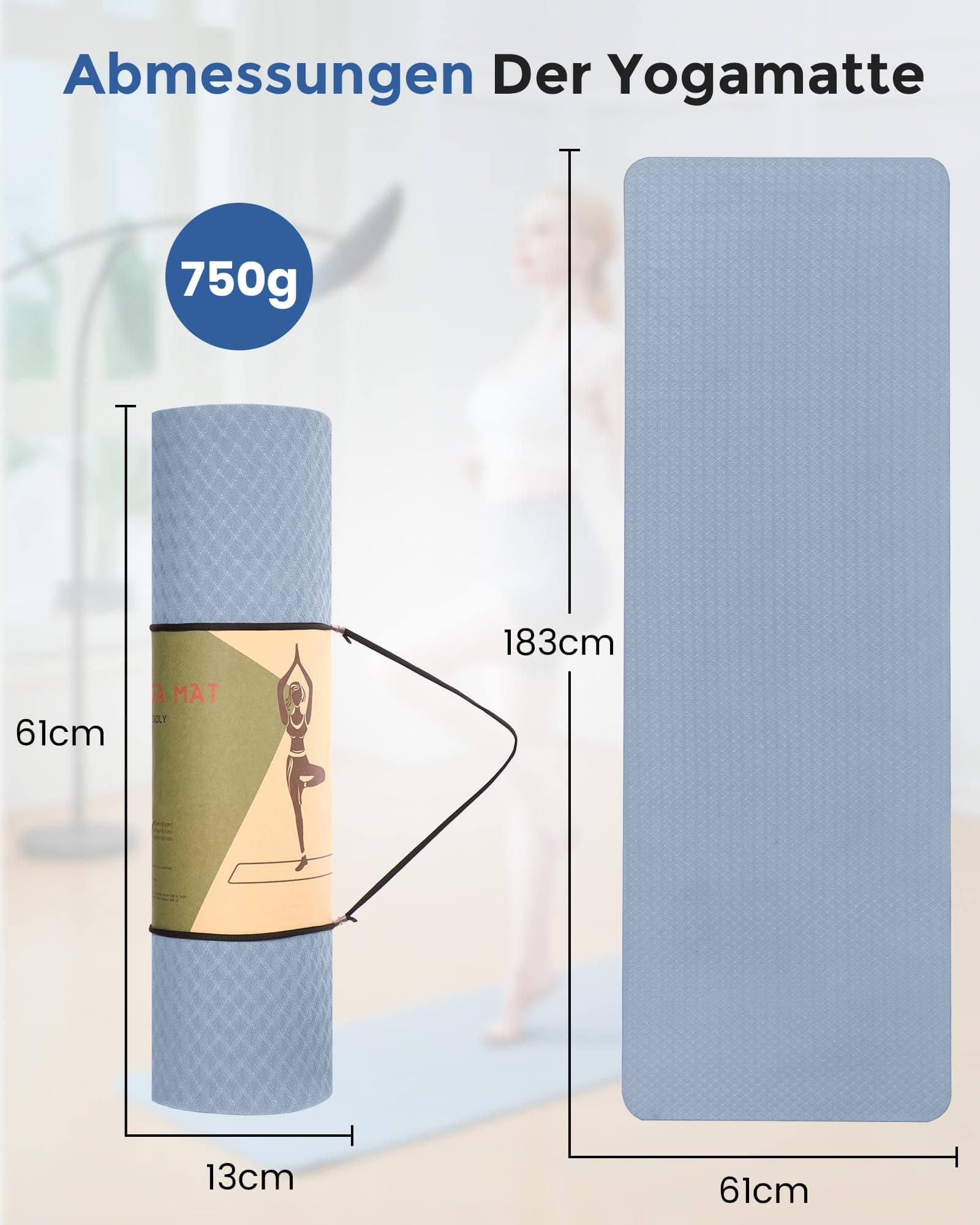 Narwhal Yogamatte Rutschfest Fitnessmatte Umweltfreundliche – Bild 2