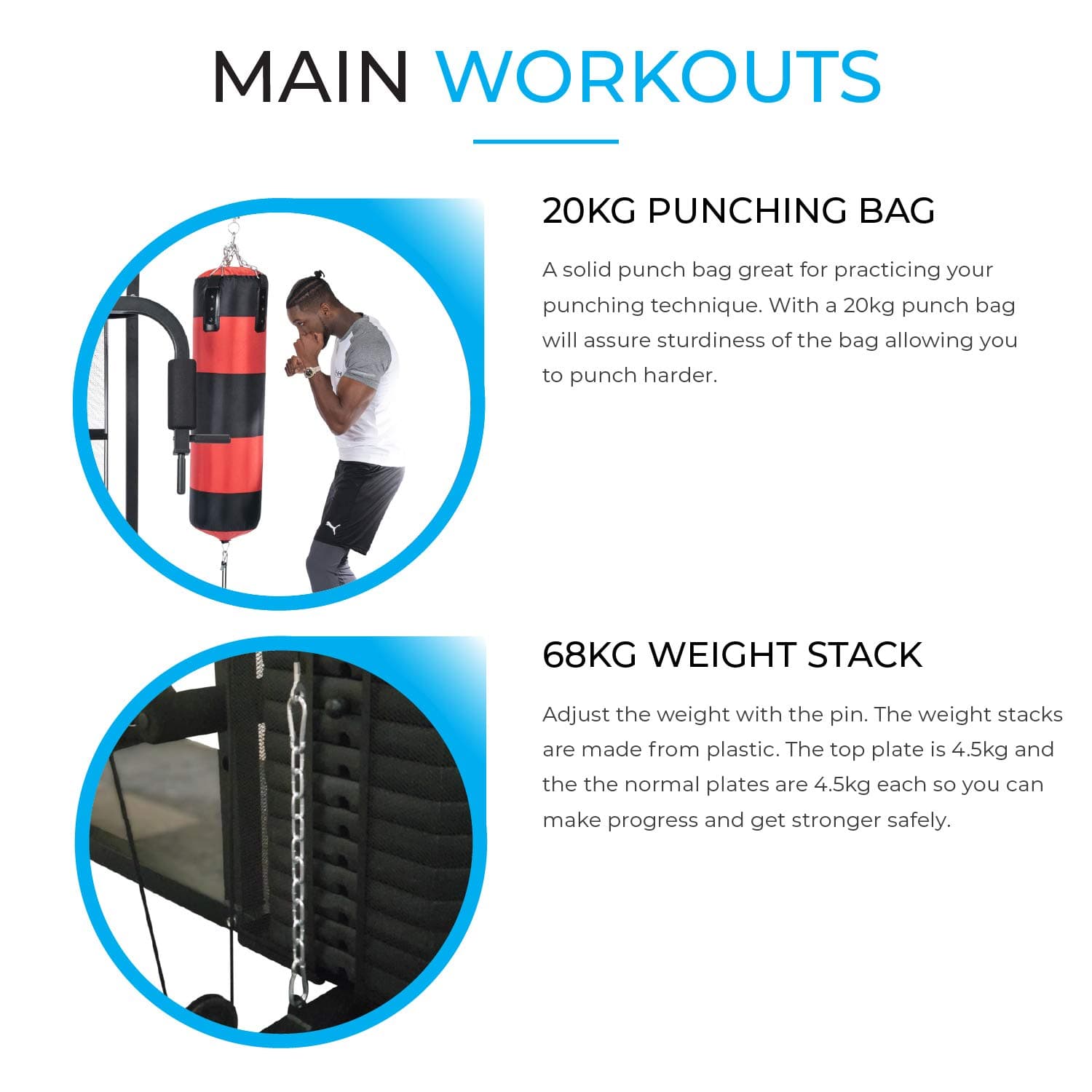 FIT4HOME Compact Multi-function Home Gym 68KG – Bild 7