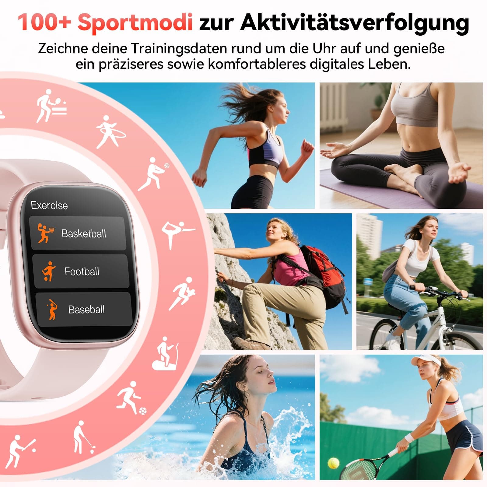 Mingtawn Smartwatch Damen Herren – Bild 3