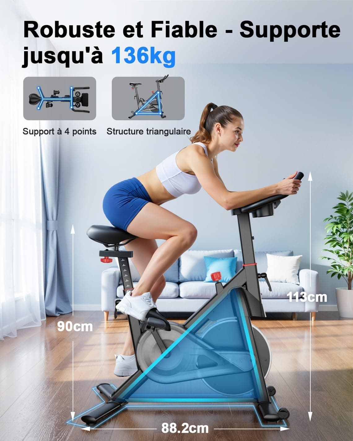 Copant Bicicleta Estática en Cass con Pantalla LCD y App – Bild 6