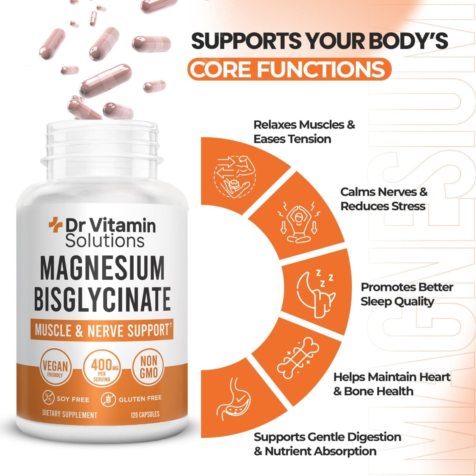 DR VITAMIN SOLUTIONS Magnesium Glycinate 400mg (Buffered Magnesium Bisglycinate – Bild 7