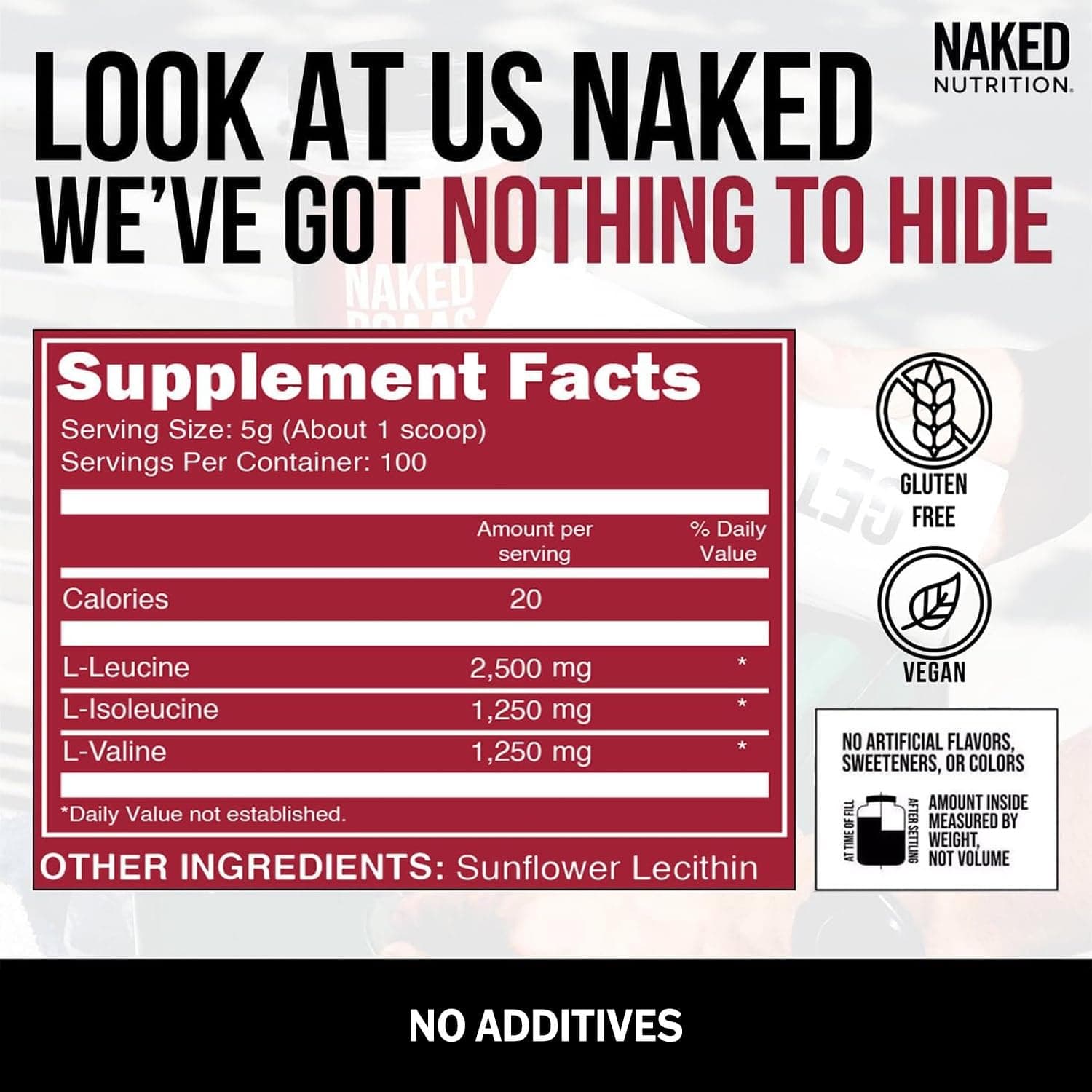 NAKED BCAAs Amino Acids Powder - 100 Servings – Bild 3