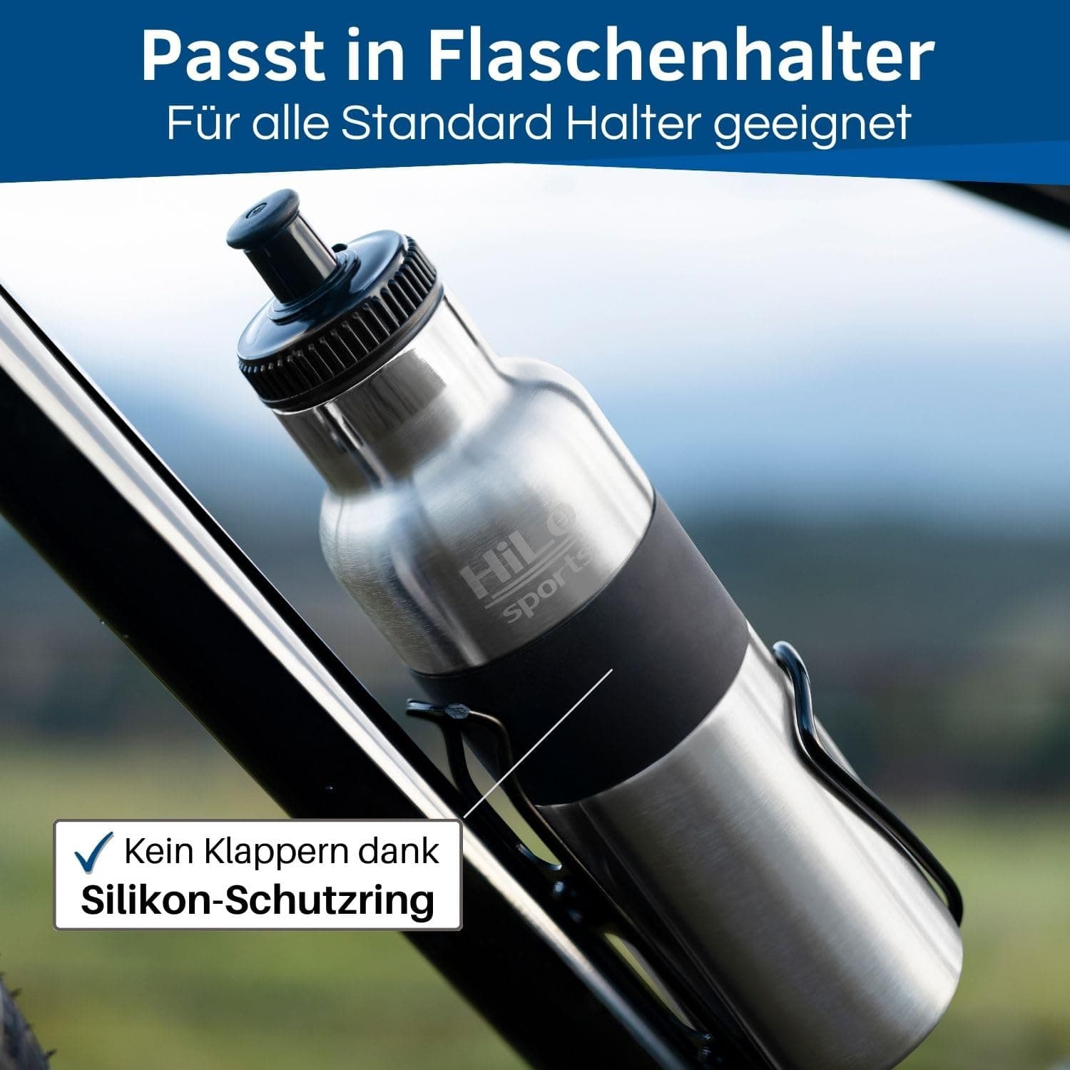 HiLo sports isolierte Trinkflasche Fahrrad Edelstahl 600ml – Bild 3