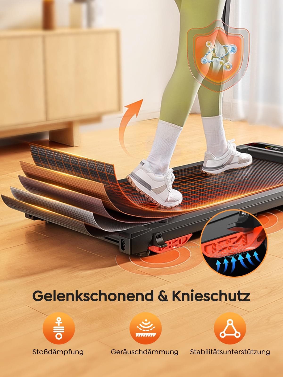 HomeTro Klappbares Laufband mit Steigung für Zuhause & Büro – Bild 7