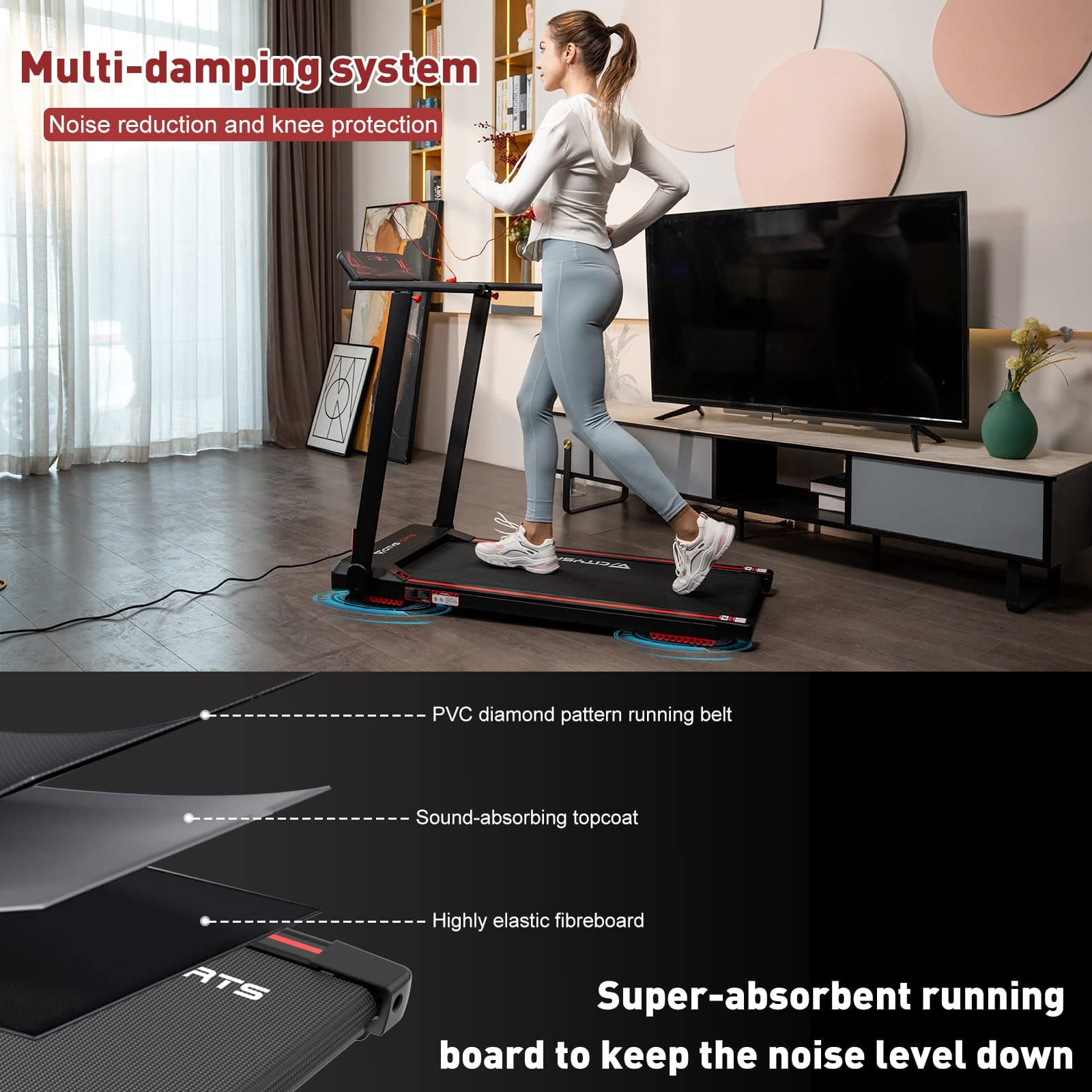 CITYSPORTS Tapis Roulant Elettrico Pieghevole 1-12km/h – Bild 3