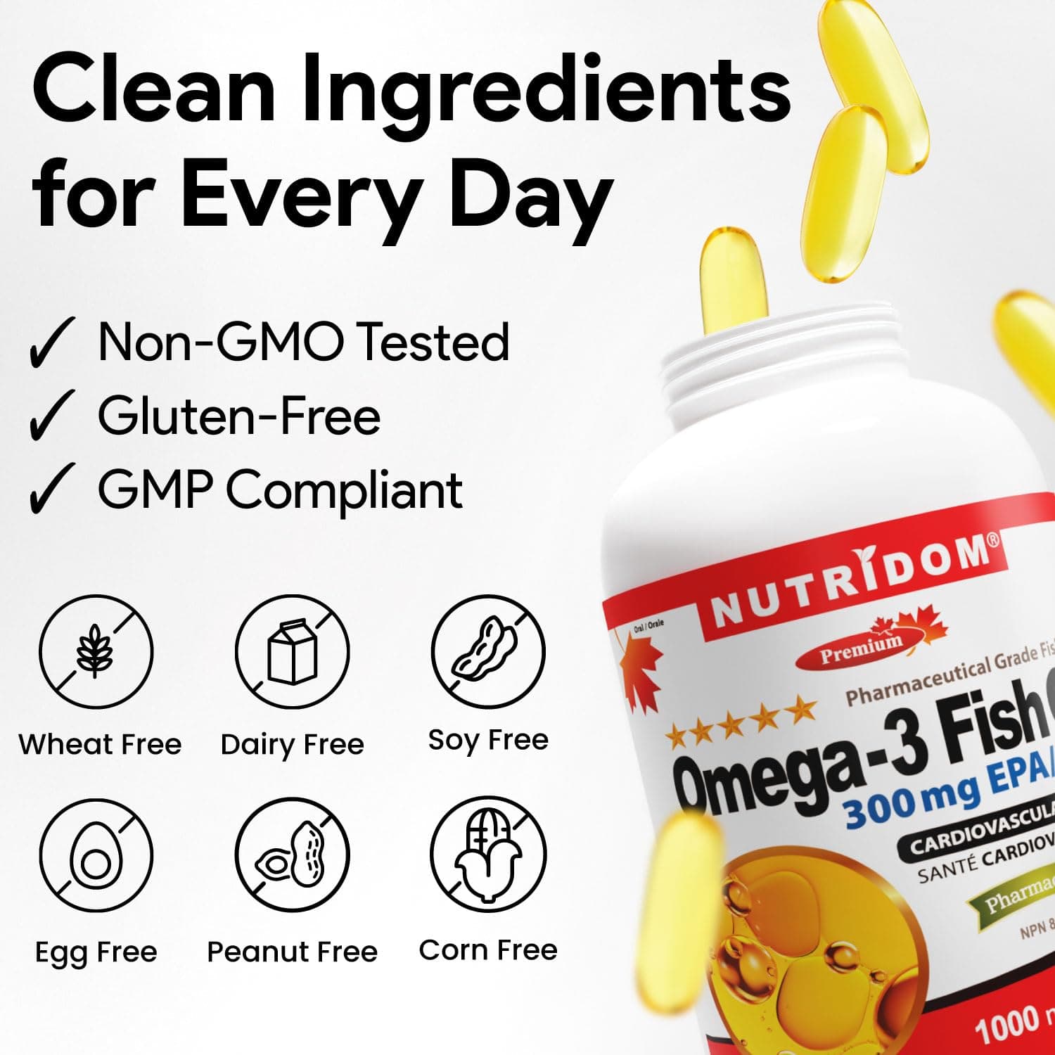 Nutridom Omega-3 Fish Oil 1000mg – Bild 7