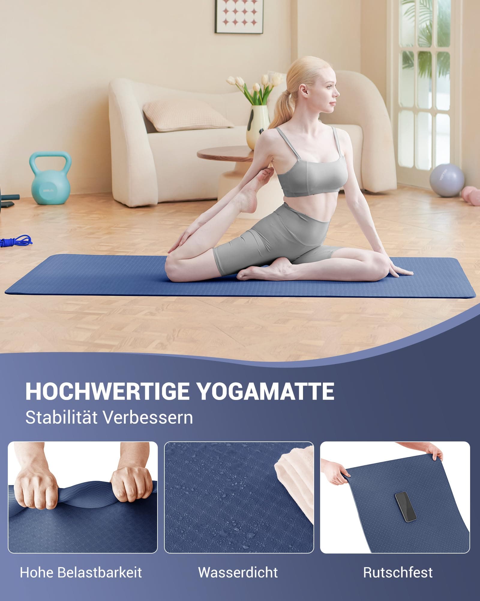 Good Nite Yogamatten Für Frauen Rutschfeste Strukturierte – Bild 6