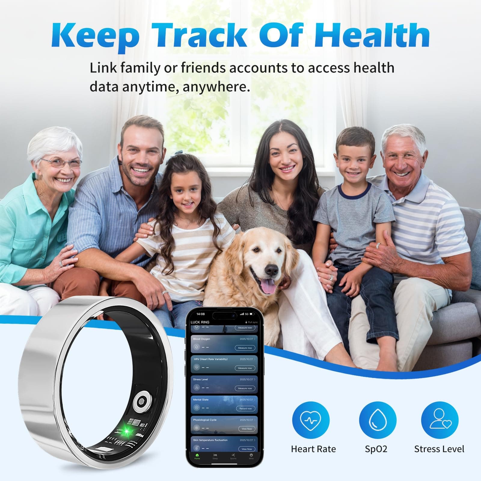 AYYDS Smart Ring Fitness Tracker für Damen Herren – Bild 7