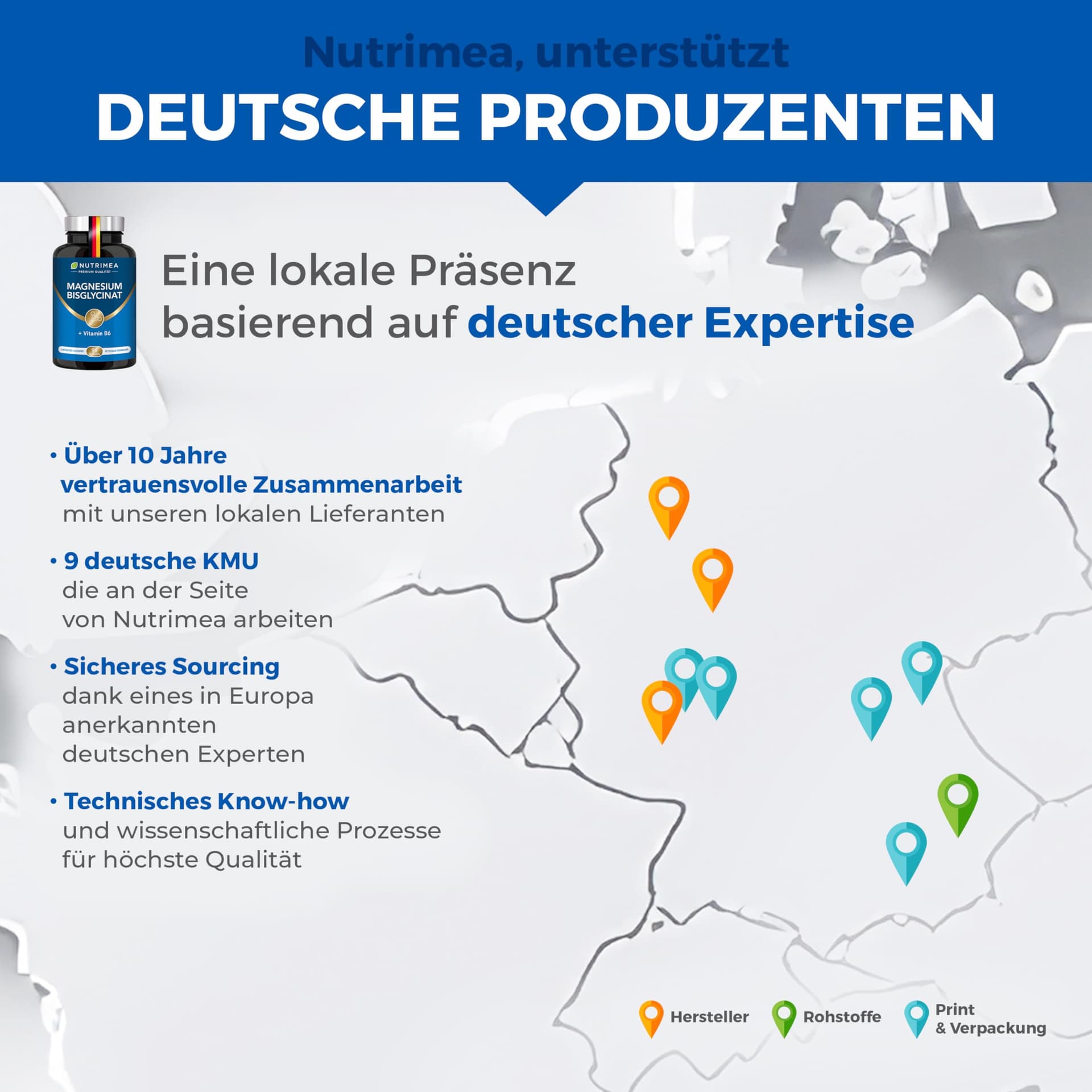 Nutri Magnesium Bisglycinat Premium + Vitamin B6 – Bild 3