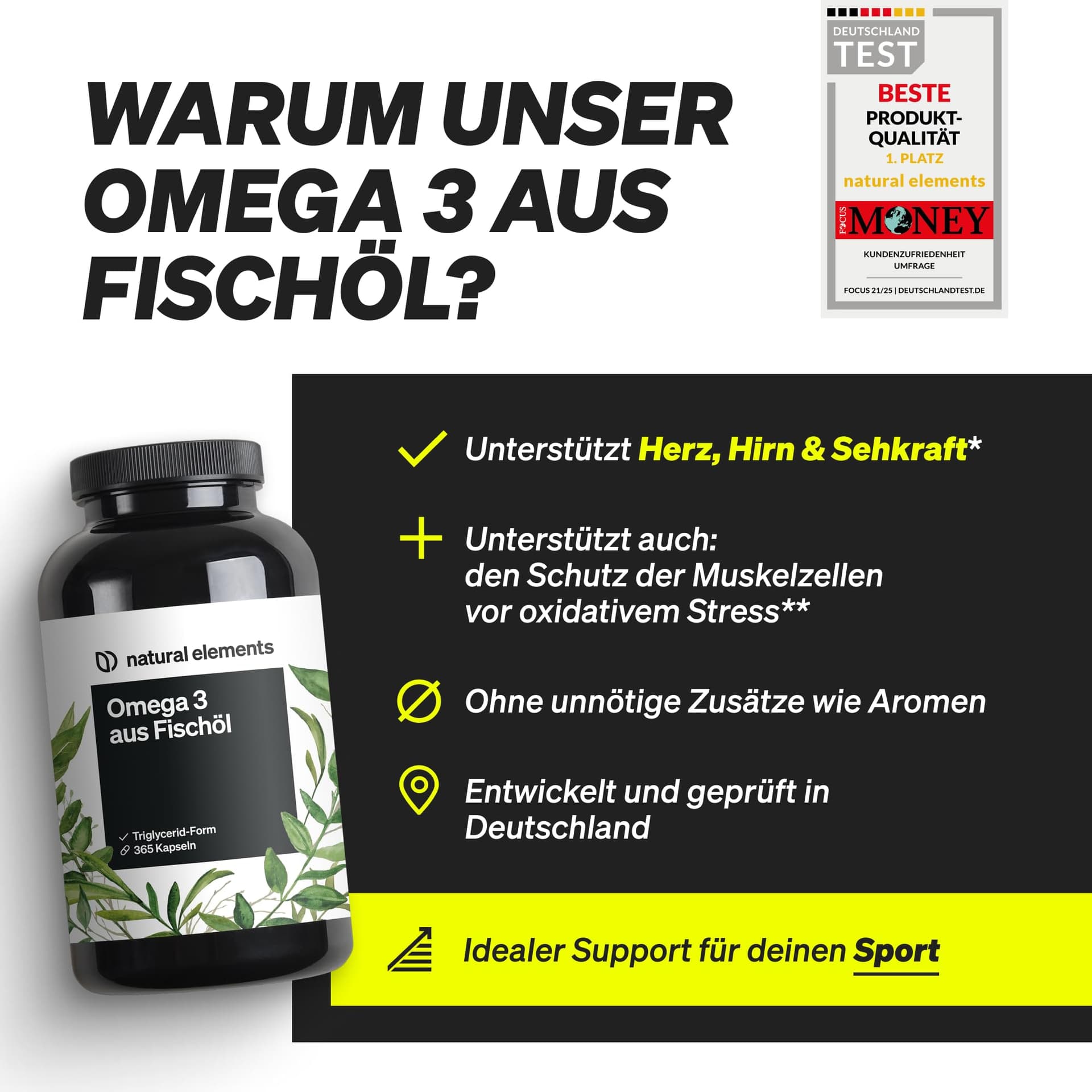 Natural Elements Omega 3 – 365 Kapseln – Bild 3