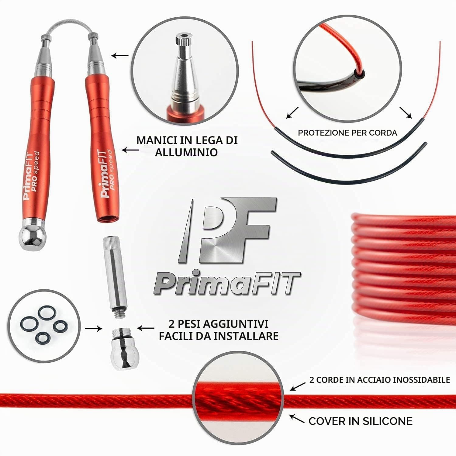 PrimaFit Springseil Erwachsene Fitness Pro Speed Jump Rope – Bild 4