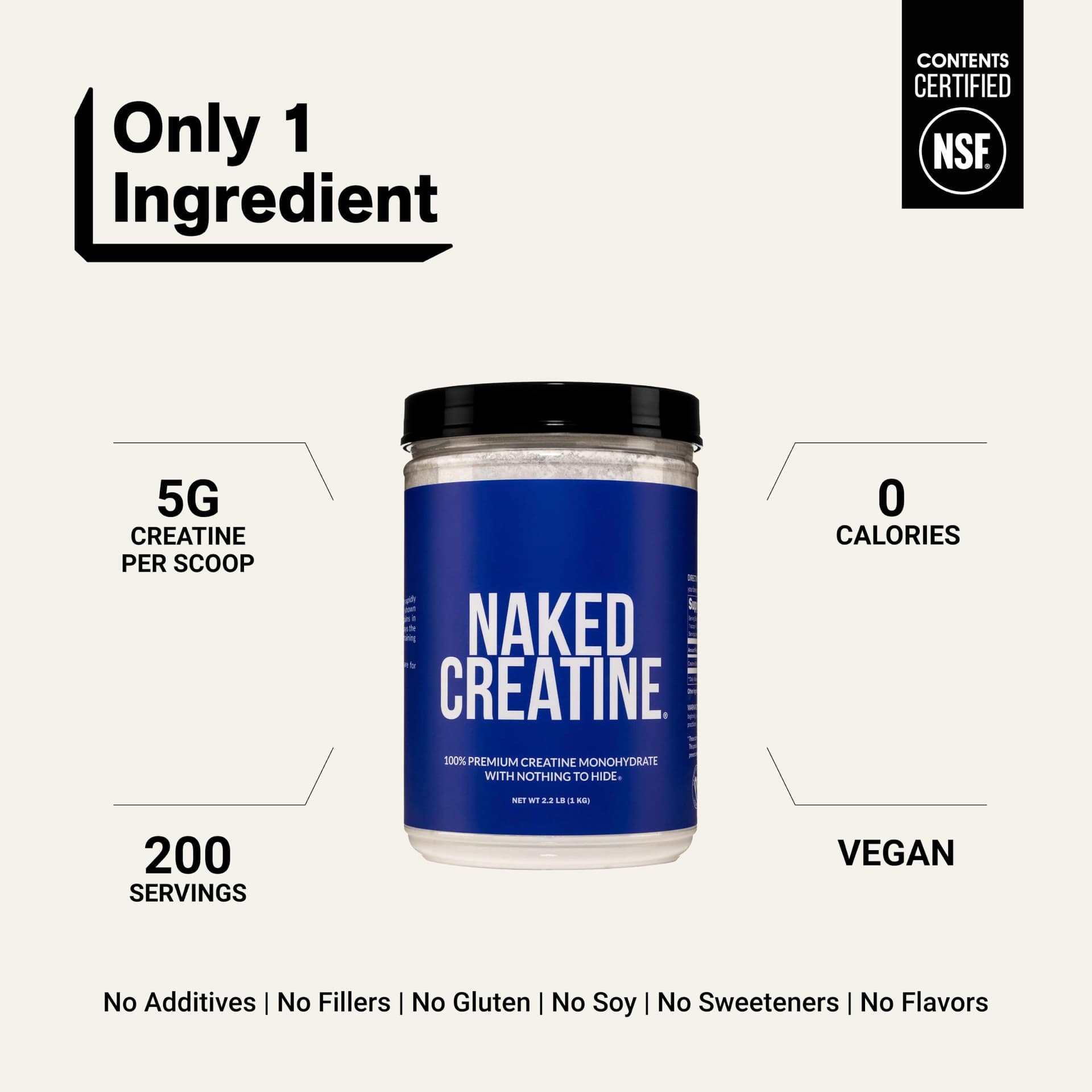 NAKED Pure Micronized Creatine Monohydrate – 200 Servings, 1,000g – Bild 3