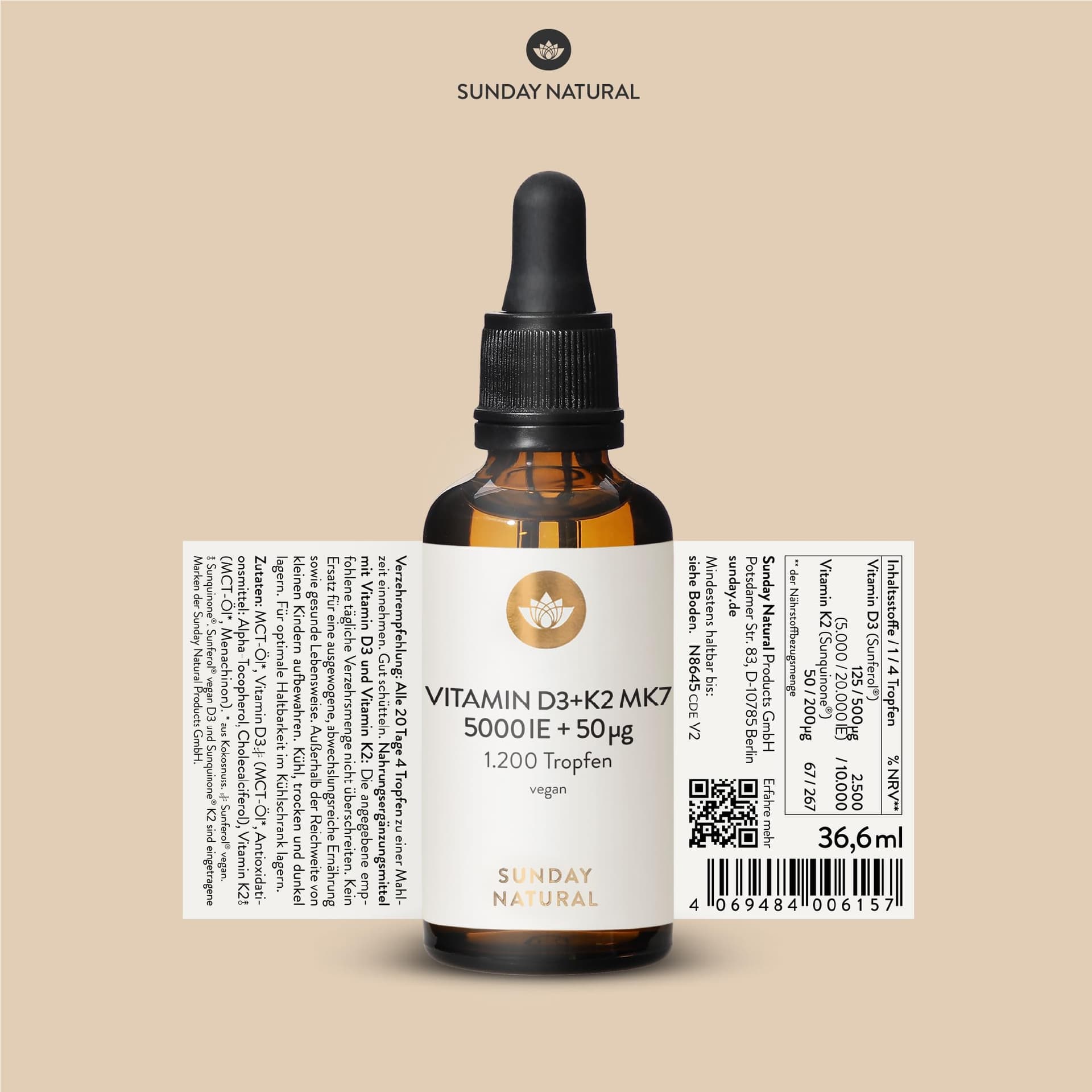 SUNDAY NATURAL® Vitamin D3 K2 Tropfen – Bild 6