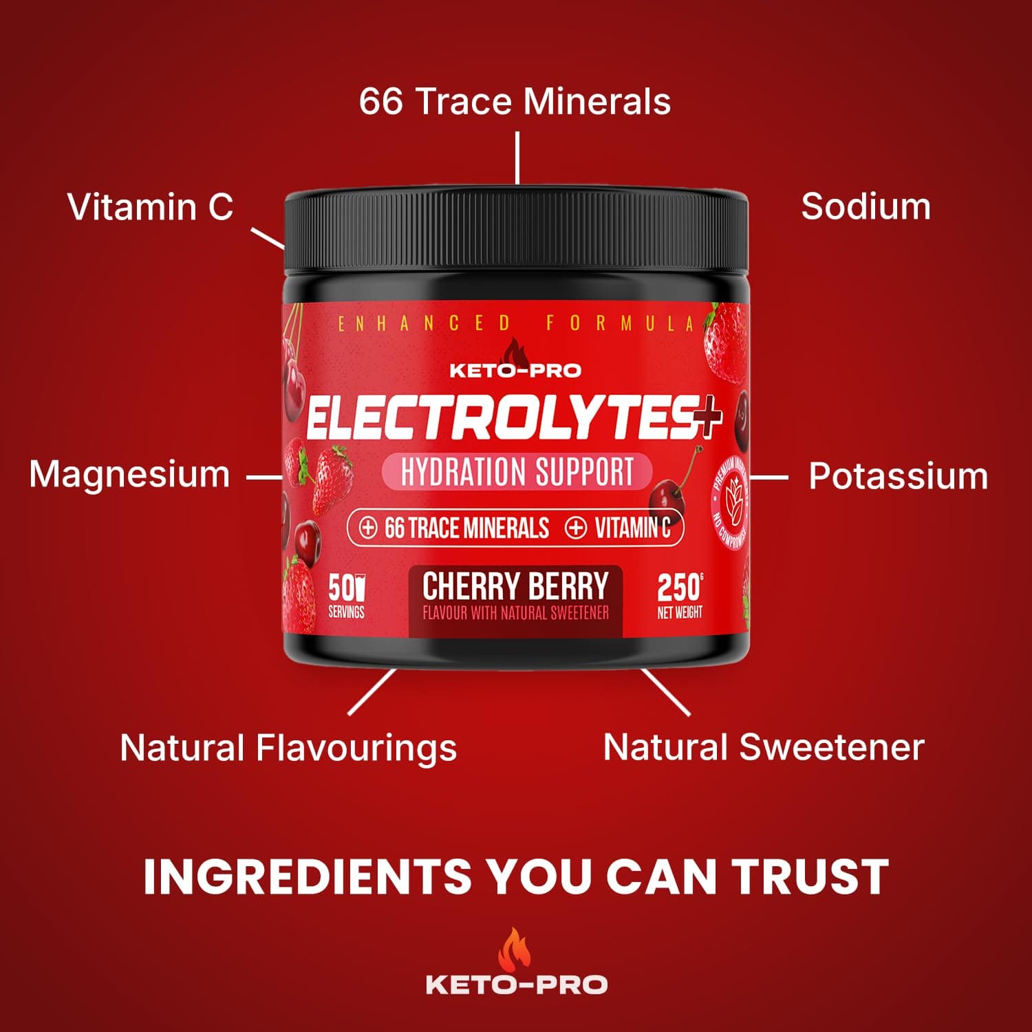 Keto-Pro Fuelled by FAT Keto-Pro Keto Electrolytes 250g – Bild 5