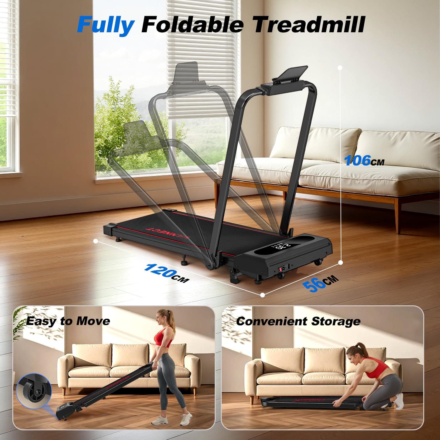 vannect 6 in 1 Folding Treadmill with 1-12KM/H – Bild 8