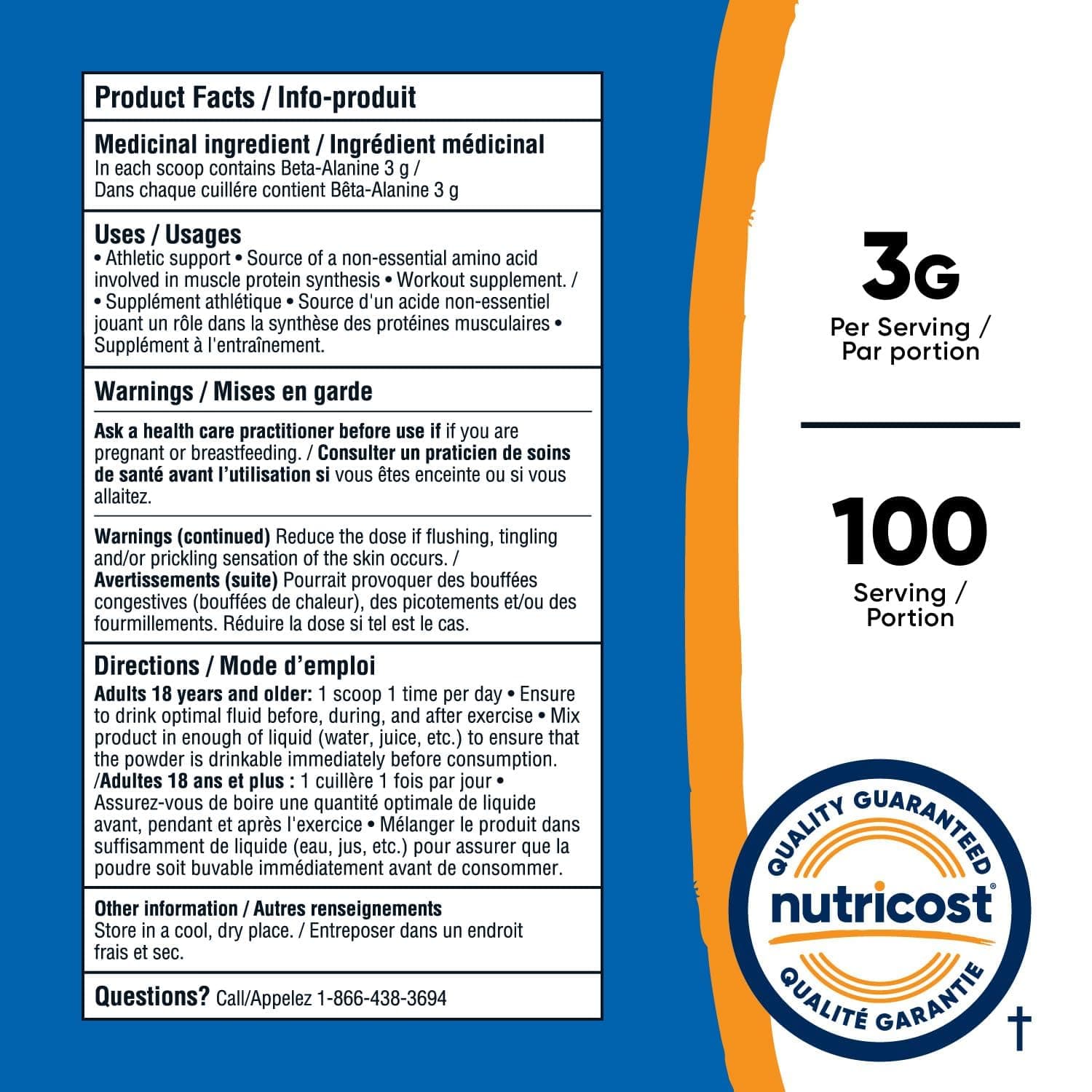 Nutricost Beta Alanine Powder 300 Grams (10.7oz – Bild 2