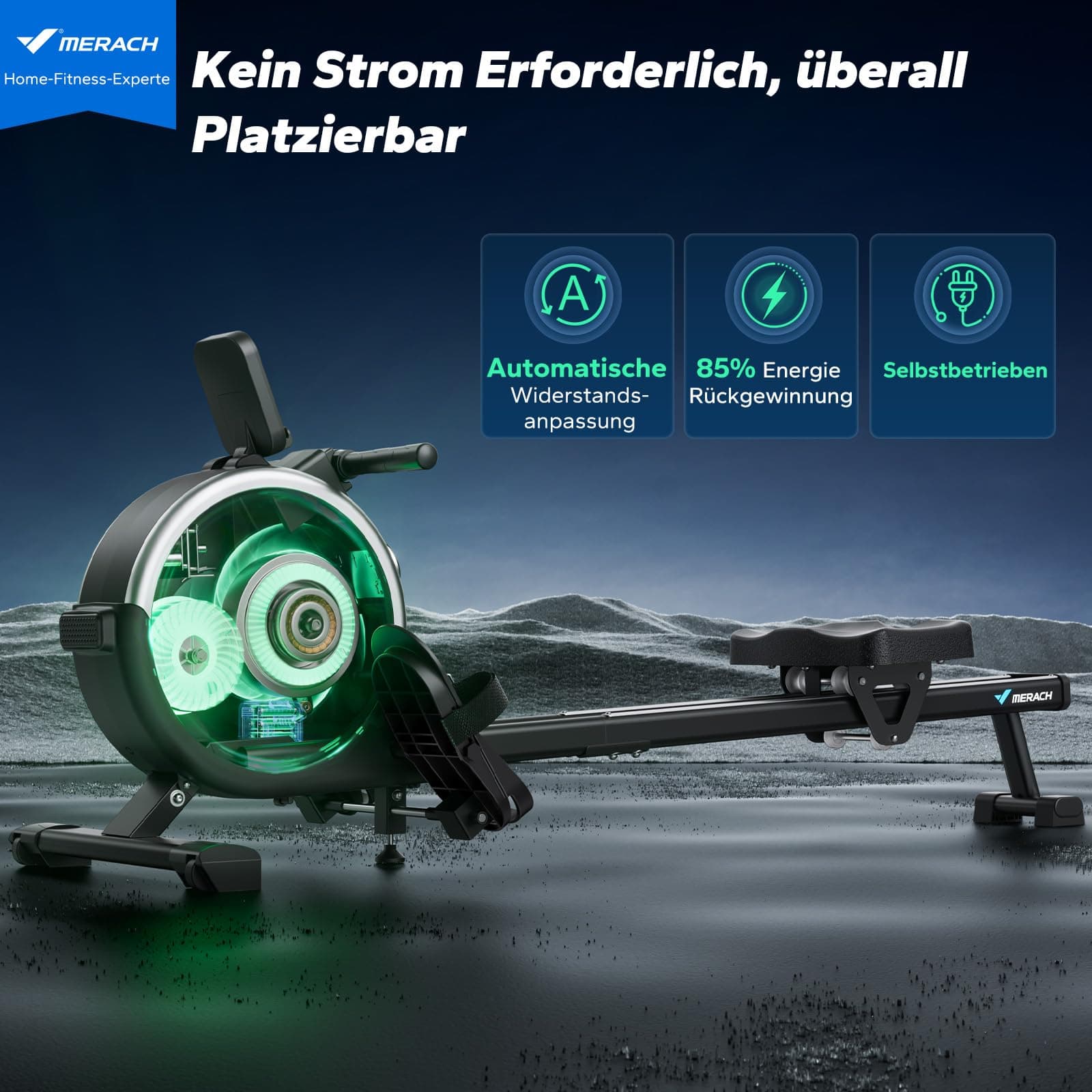 MERACH Magnetisches Rudergerät für Zuhause – Bild 2