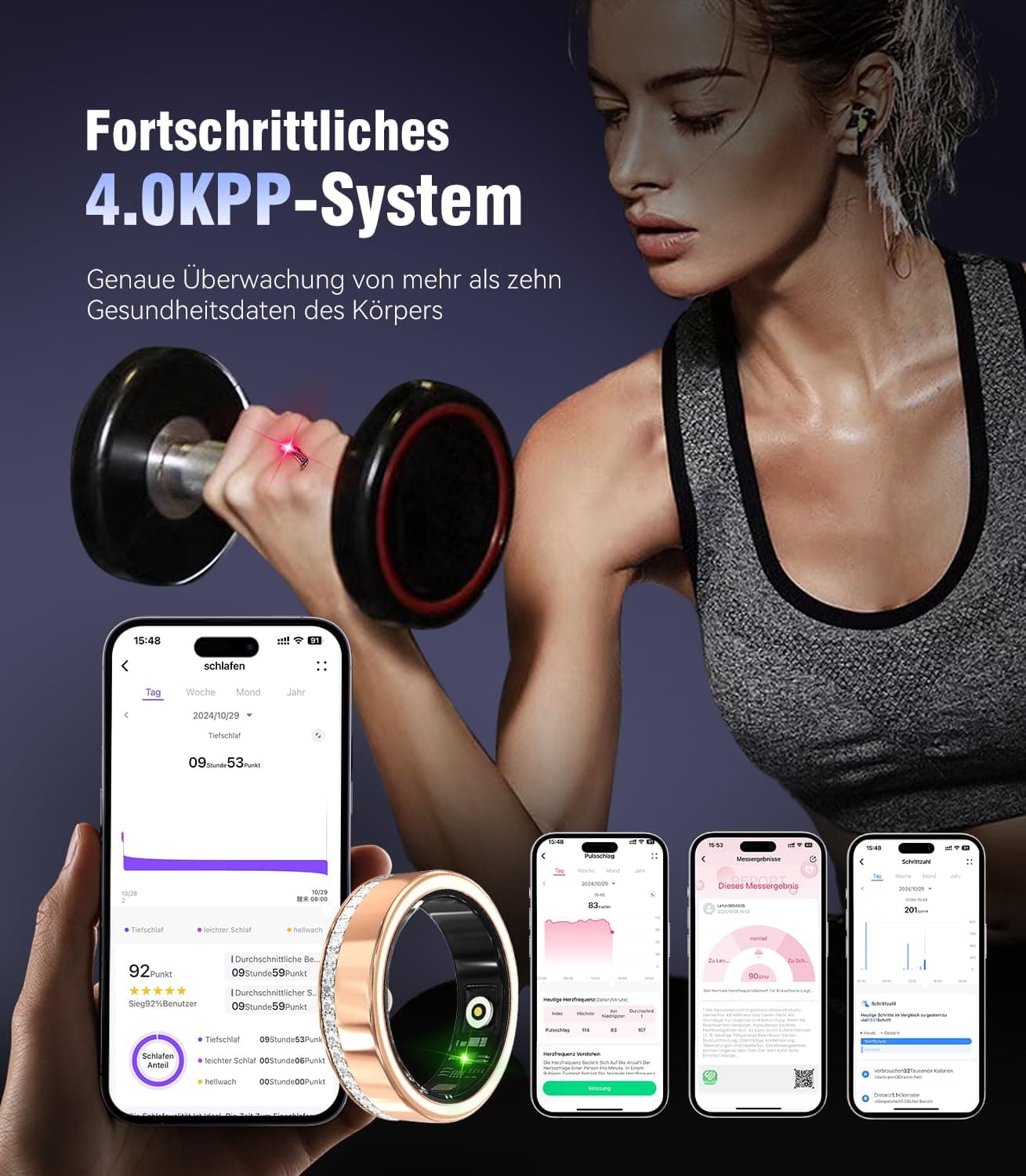 XSWCCJJ 10. Gen Diamant Smart Ring und Kabelloses – Bild 3