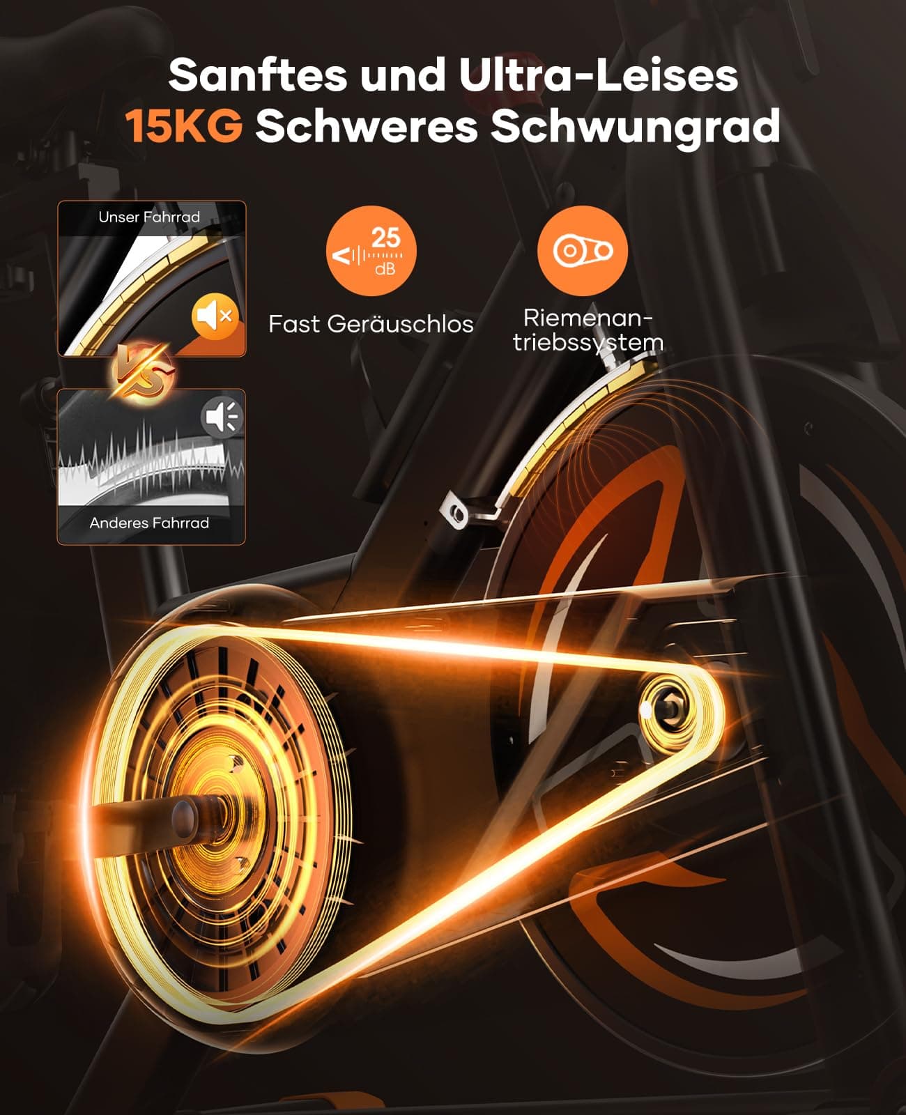 Toputure Neu Toputure Heimtrainer Fahrrad mit Pulsmessung und APP – Bild 3