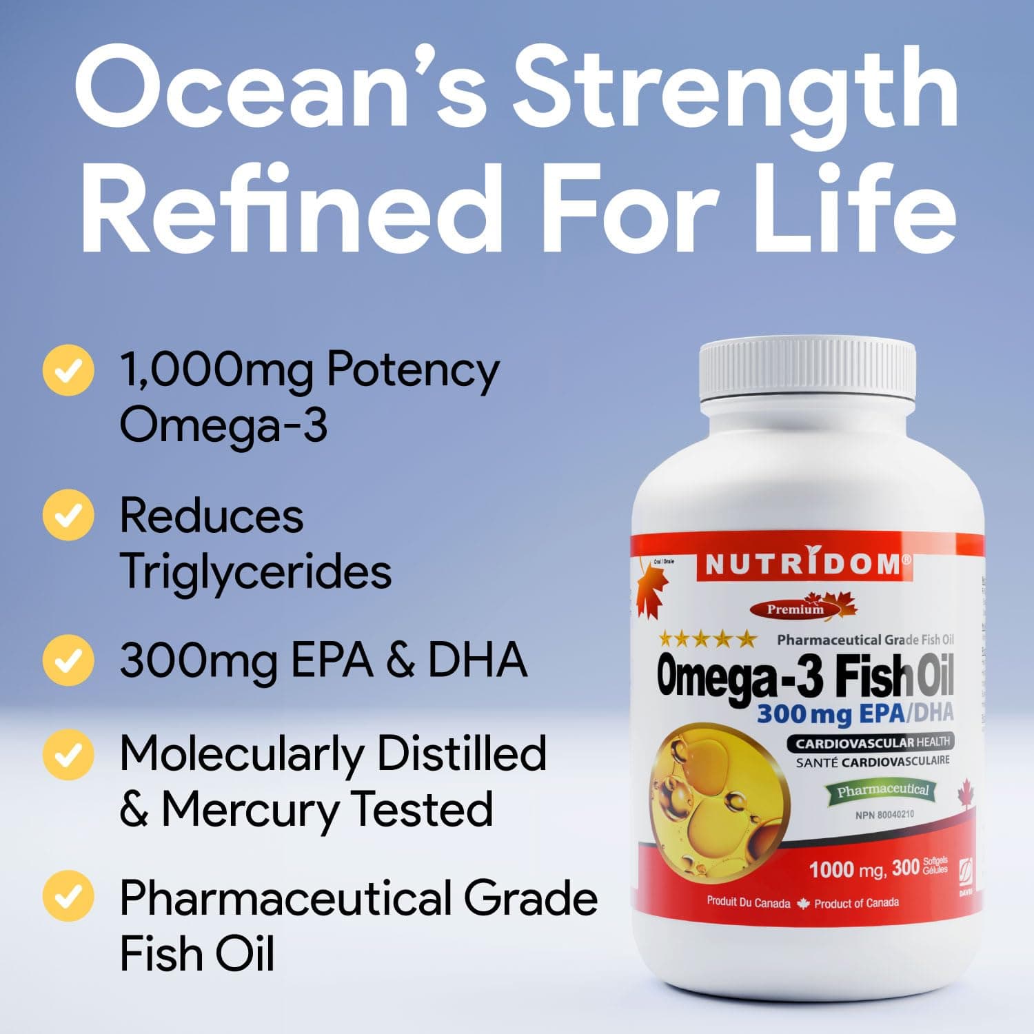 Nutridom Omega-3 Fish Oil 1000mg – Bild 3