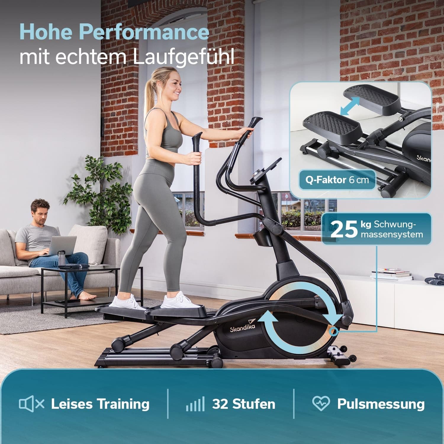 Skandika Crosstrainer für Zuhause Carbon P25-G – Bild 5
