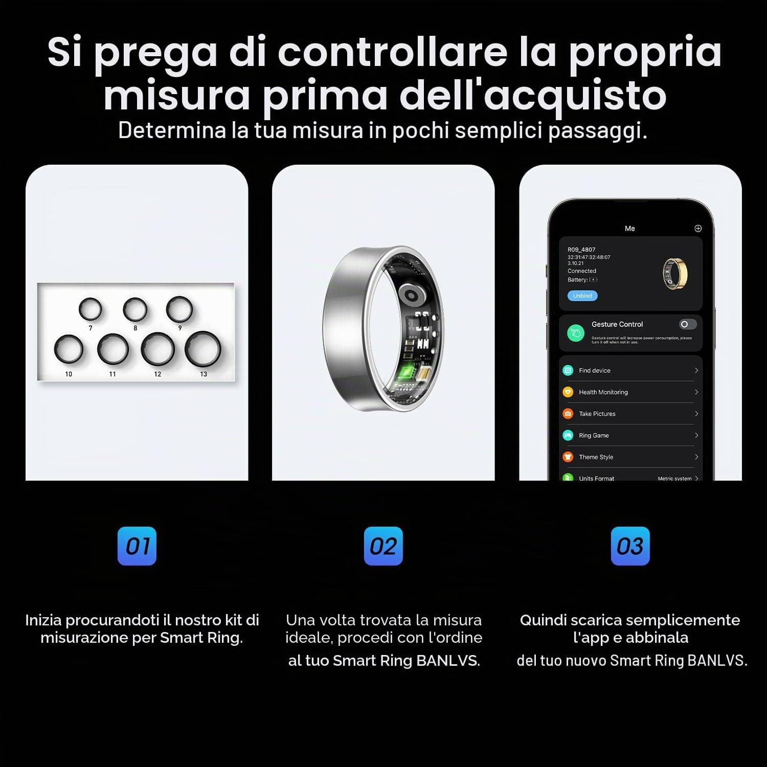 BANLVS Smart Ring per uomo e donna – Bild 2