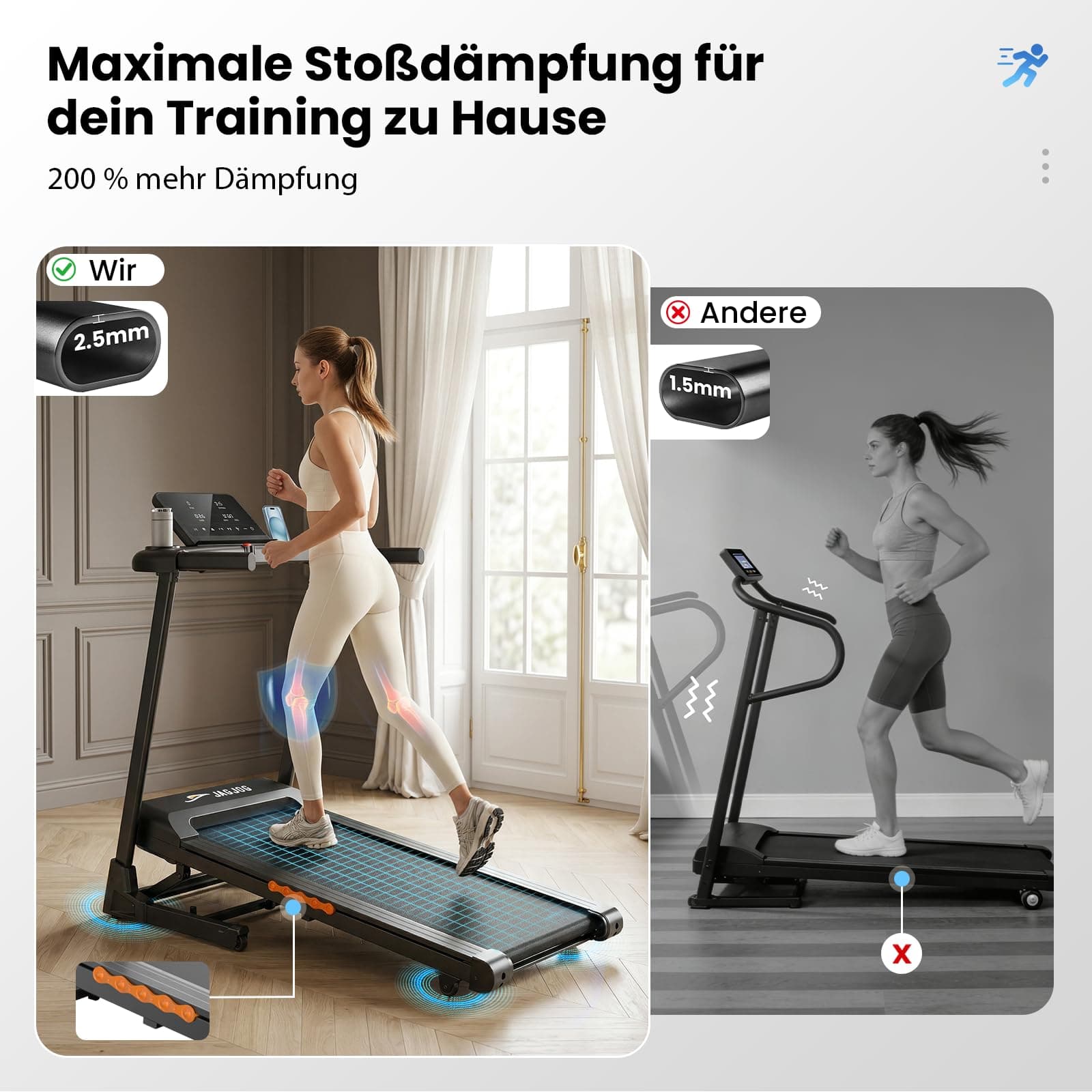 JAGJOG Laufband für Zuhause Klappbar – Bild 7
