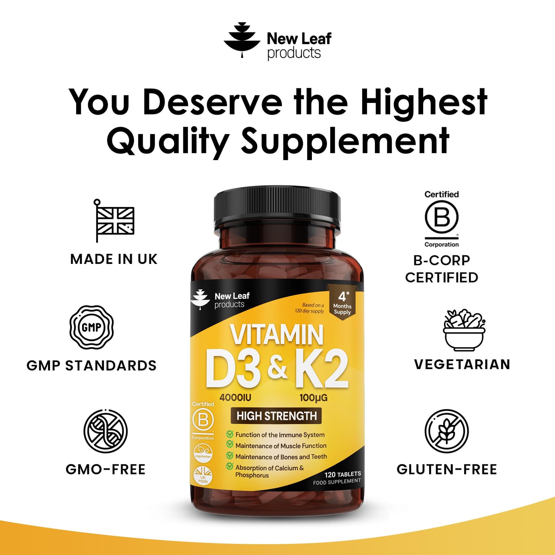 NEW LEAF PRODUCTS Vitamin D3 K2 – Bild 4
