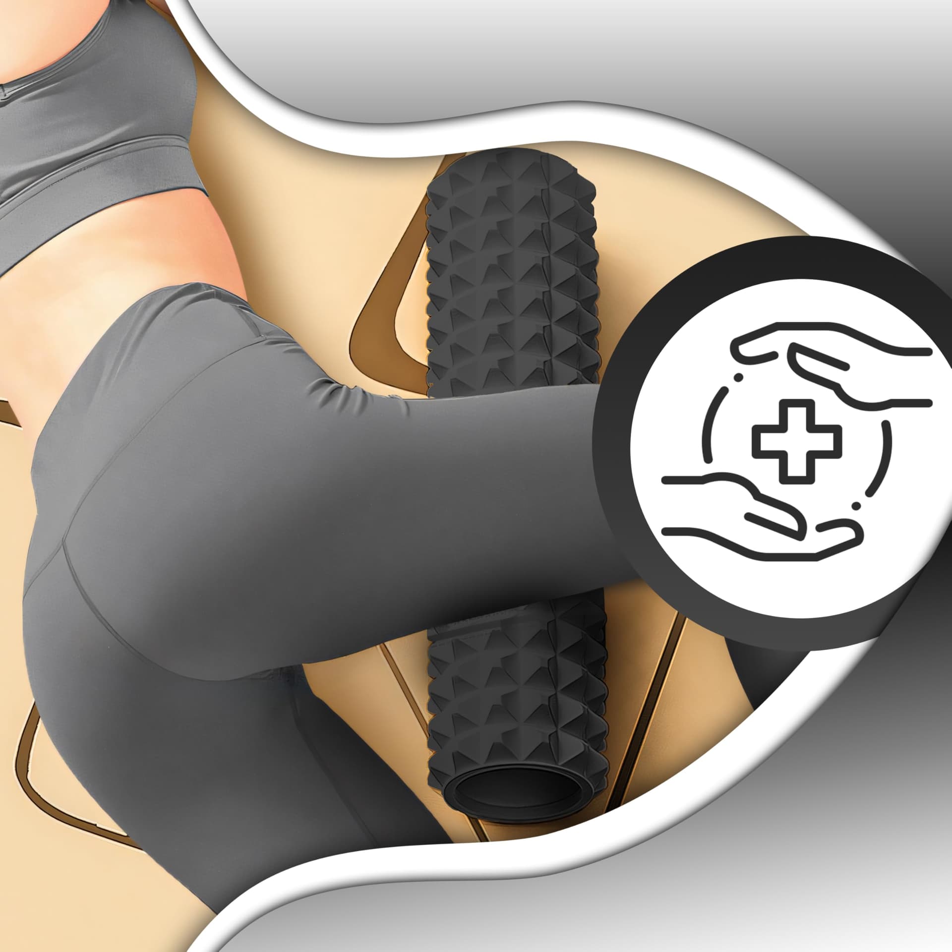 Retoo Faszienrolle Fitness-Rolle Standard mittlere Härte – Bild 8