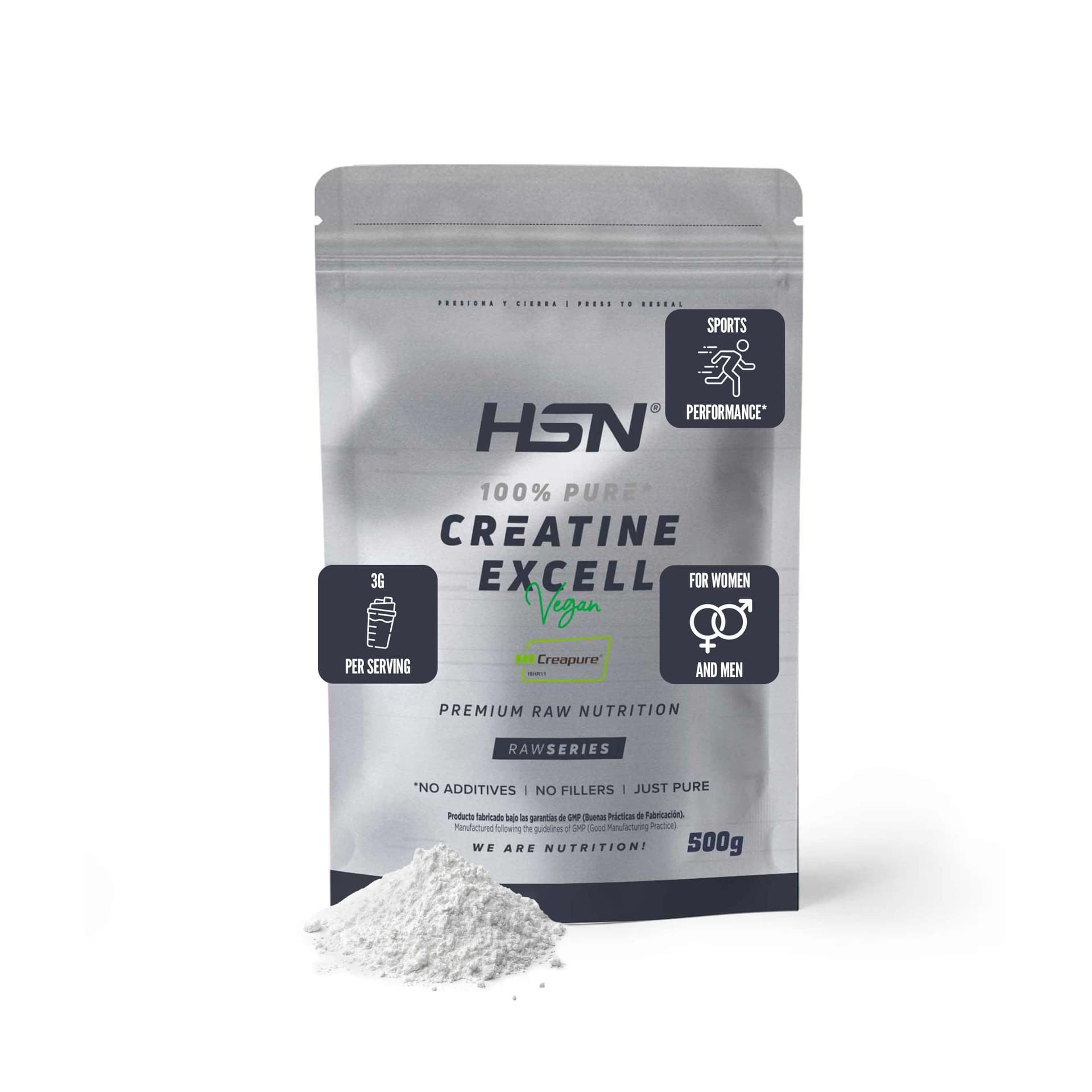 HSN Creatina 100% CREAPURE en Polvo Sin Sabor 500g