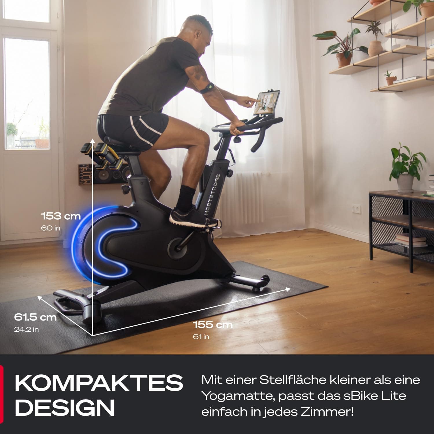 Sportstech sBike Lite Premium Heimtrainer Fahrrad Ergometer Speedbike, mit 16,5 kg – Bild 6