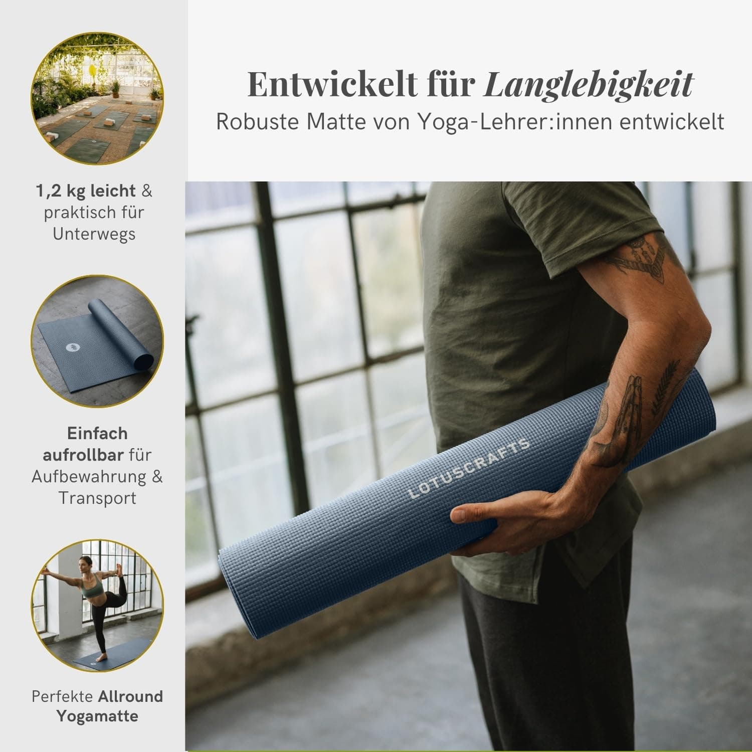 LOTUSCRAFTS® Yoga Matte 5 mm dick – Bild 3