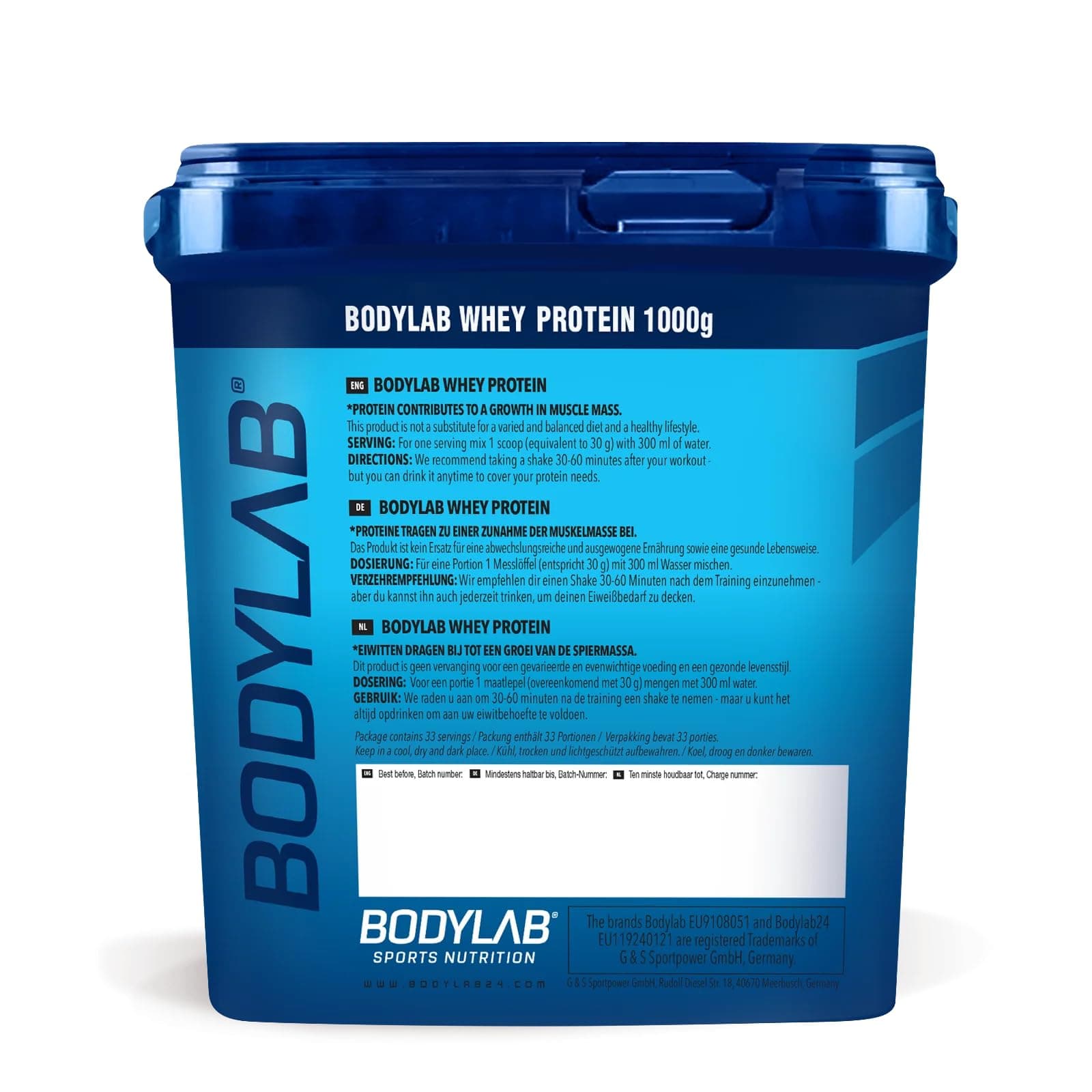 Bodylab24 Whey Protein Pulver, Vanille, 1kg – Bild 7