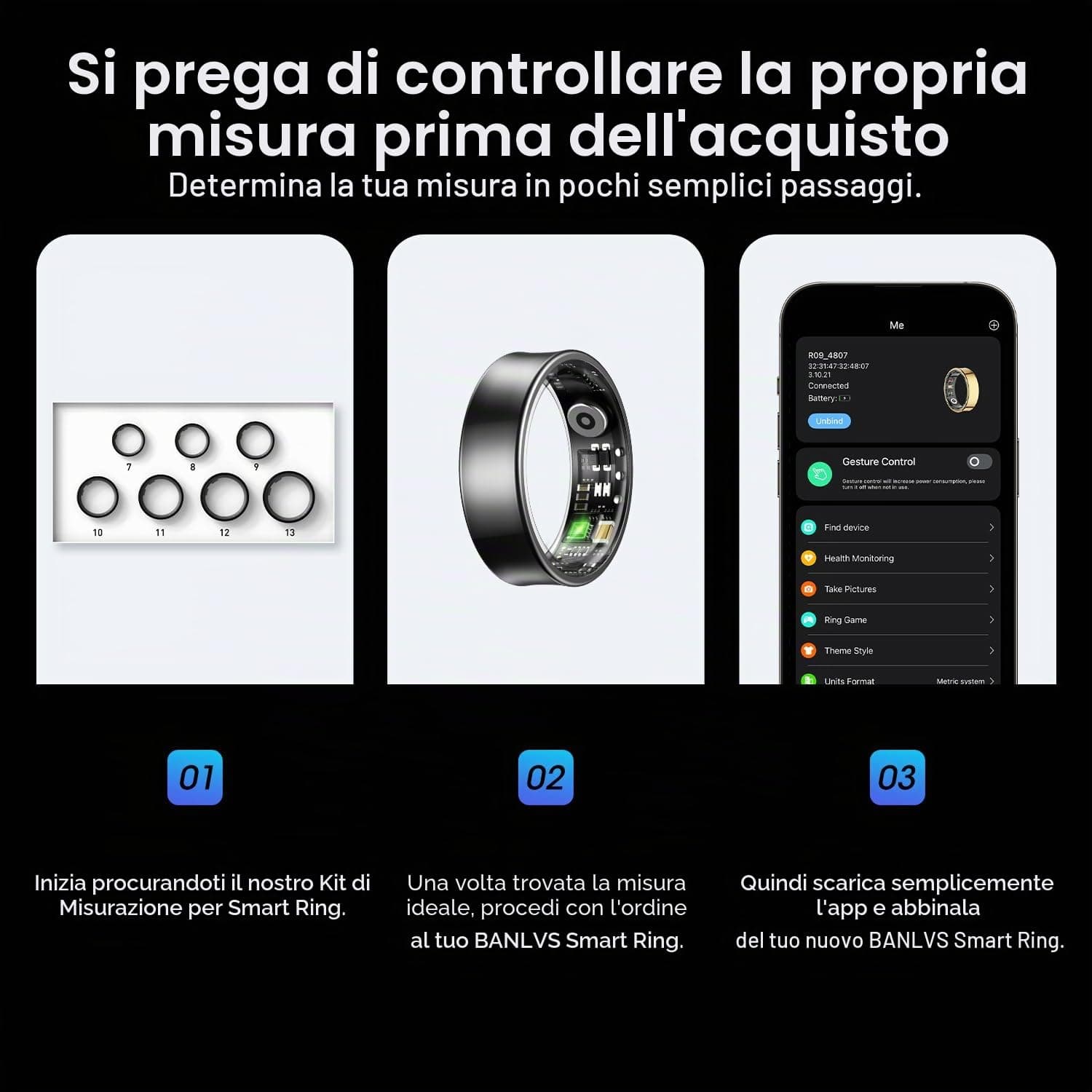 BANLVS Smart Ring für Herren Damen – Bild 2