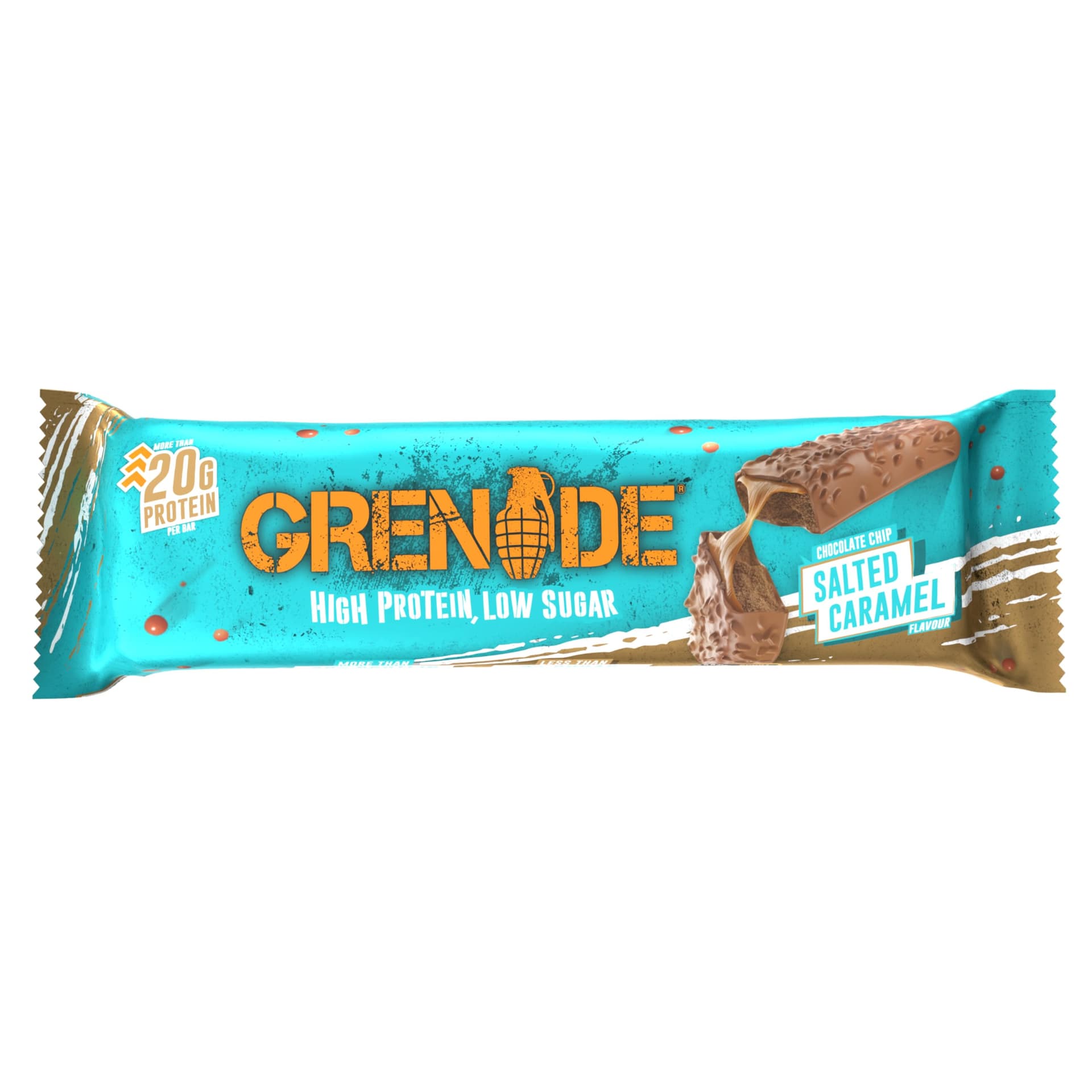 Grenade High Protein, Low Sugar Bar - Chocolate Chip Salted Caramel, 12 x 60 g – Bild 2