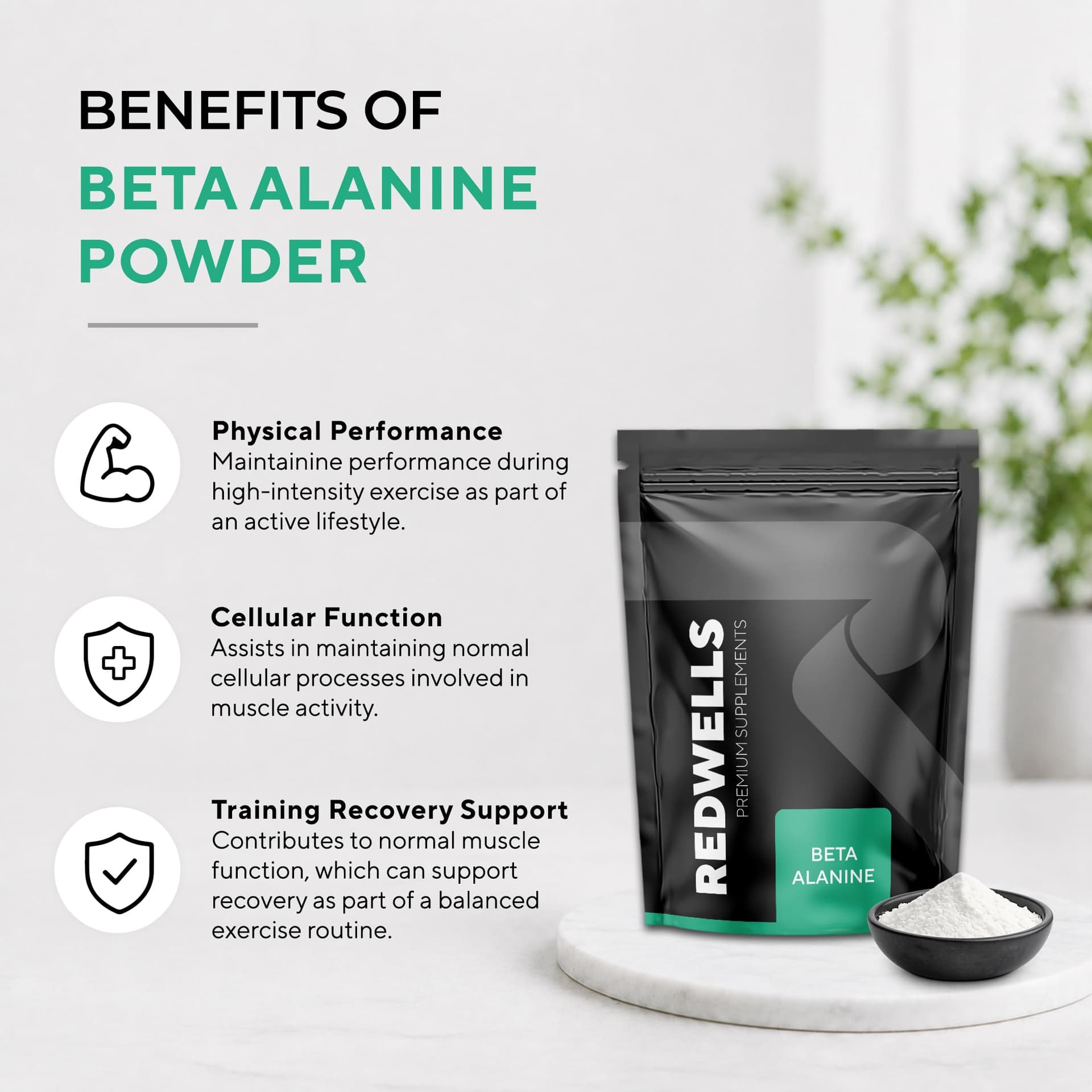 REDWELLS Beta Alanine Powder REDWELLS Premium Quality No Additives Amino Acid - 100g – Bild 5