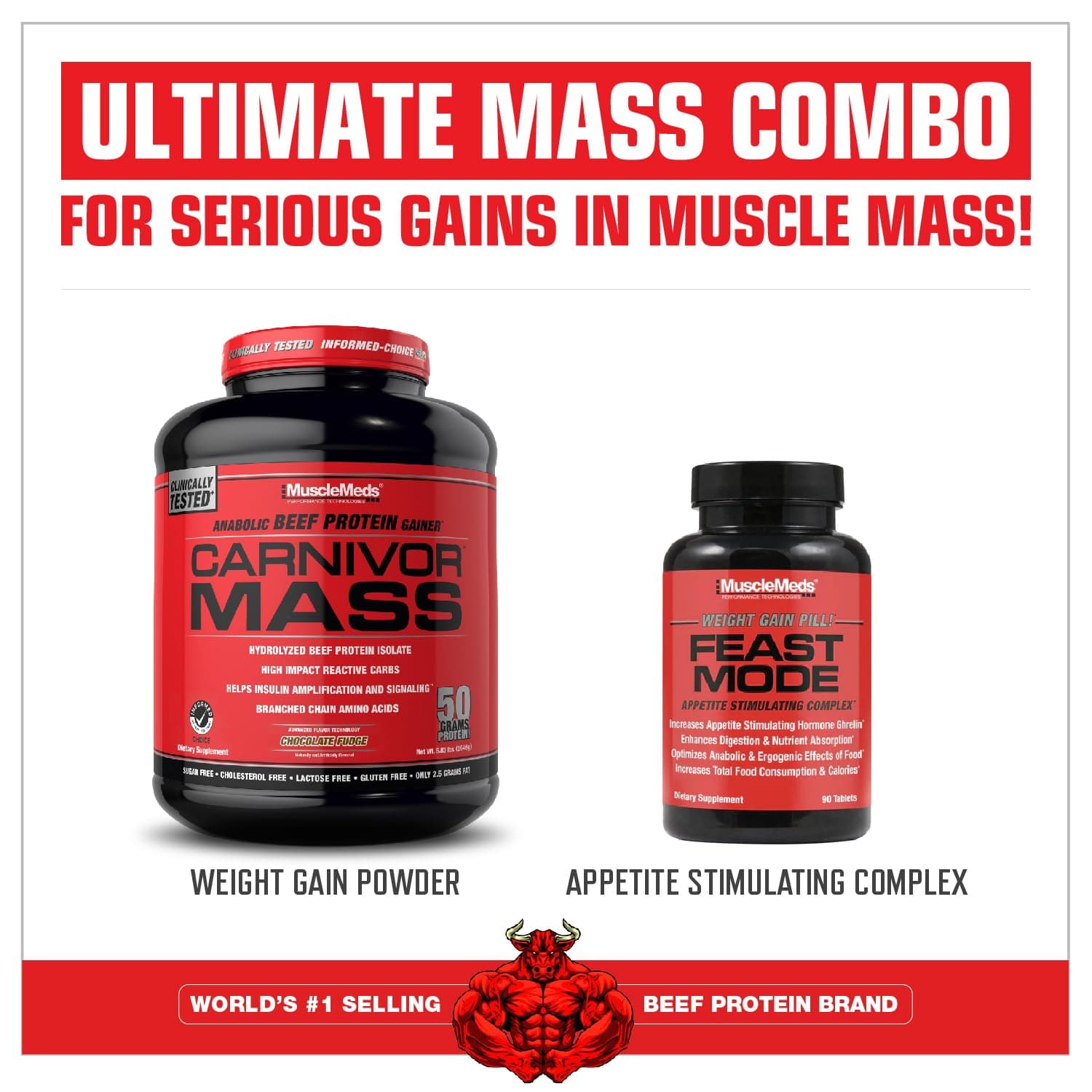 MuscleMeds CARNIVOR Mass Gainer Beef Protein Isolate Shake – Bild 5