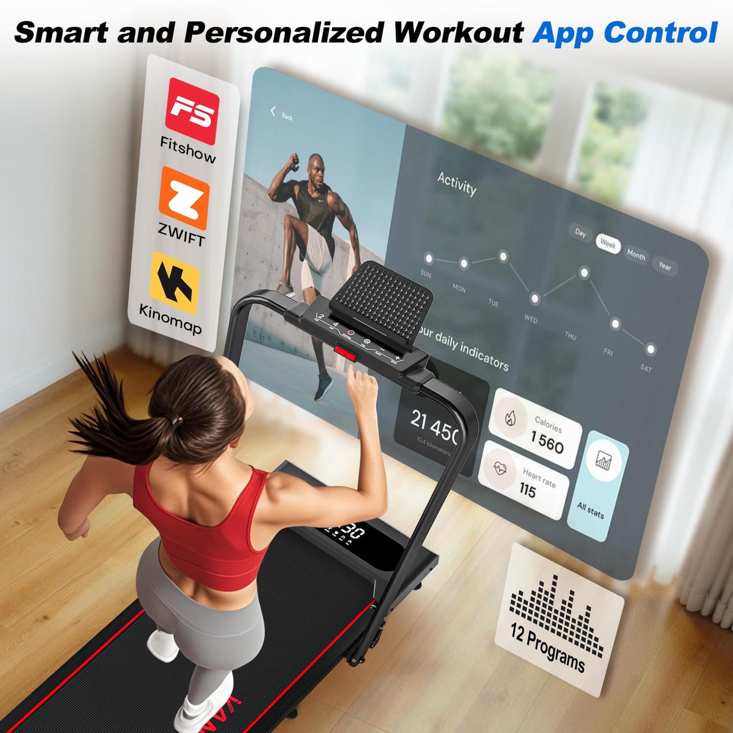 vannect 6 in 1 Folding Treadmill with 1-12KM/H – Bild 7
