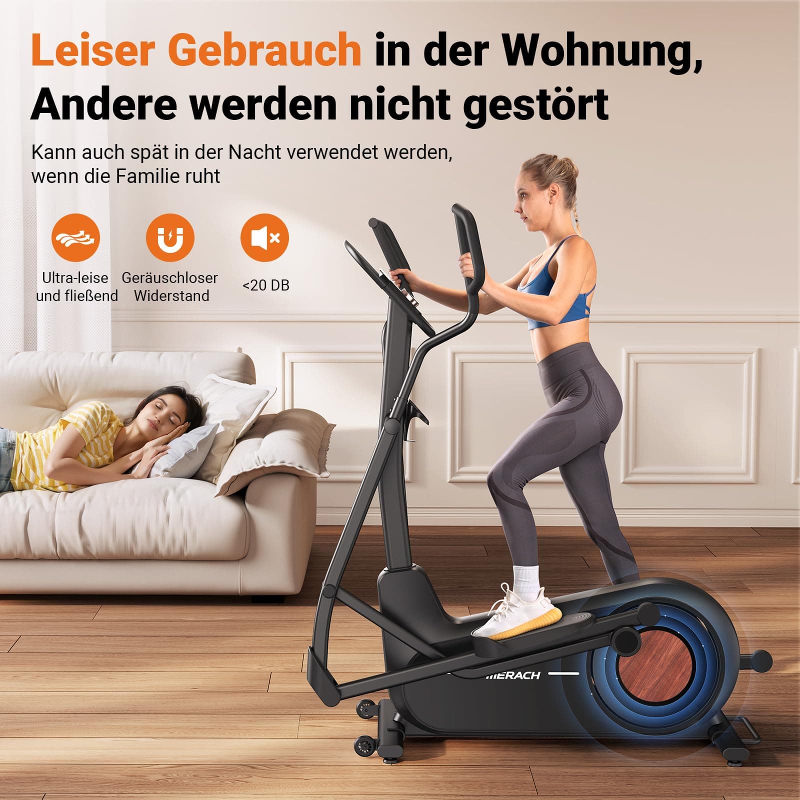 MERACH Umweltfreundlich Crosstrainer für Zuhause mit 47 cm – Bild 6