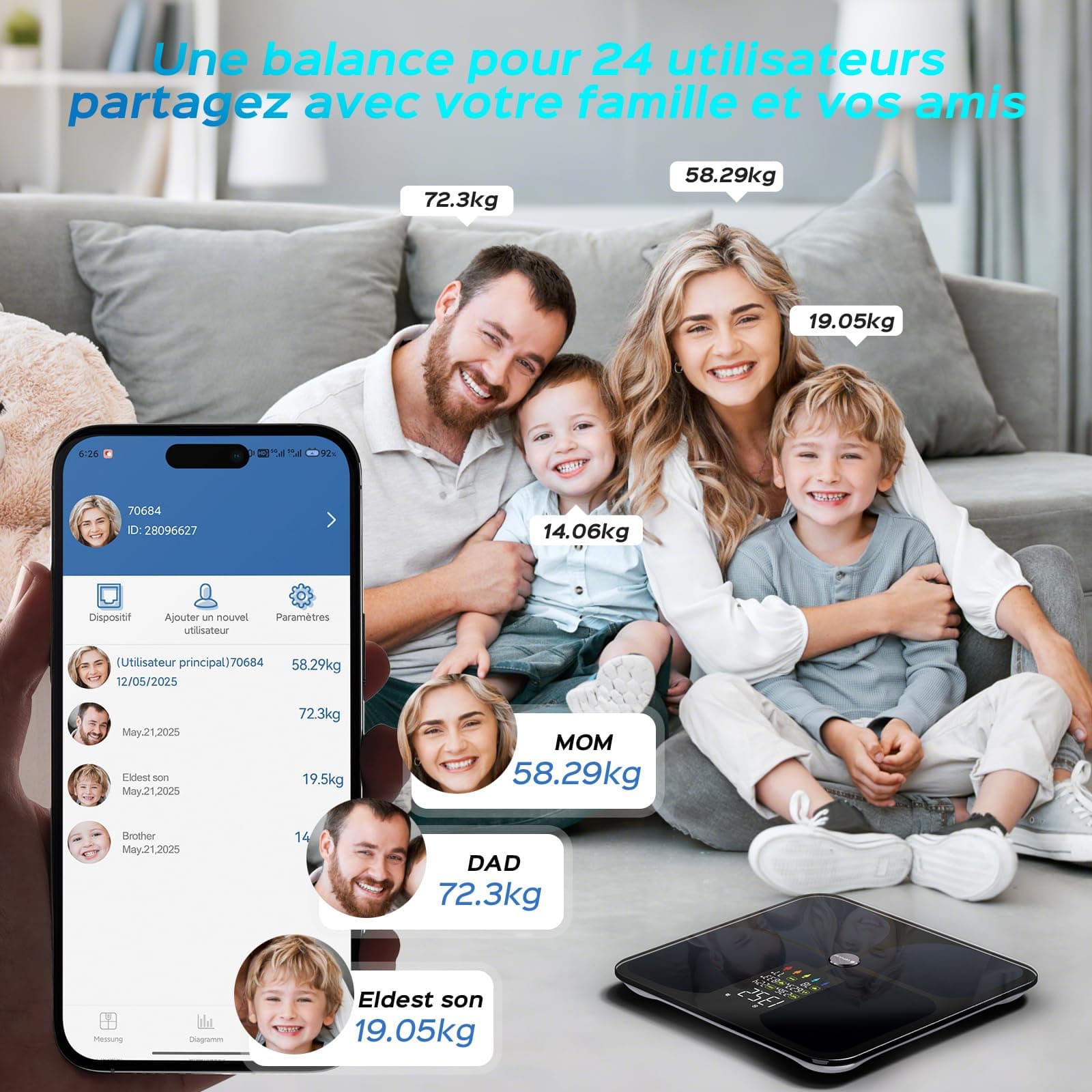 Lepulse Bilancia Pesapersone Digitale con App Bluetooth – Bild 6