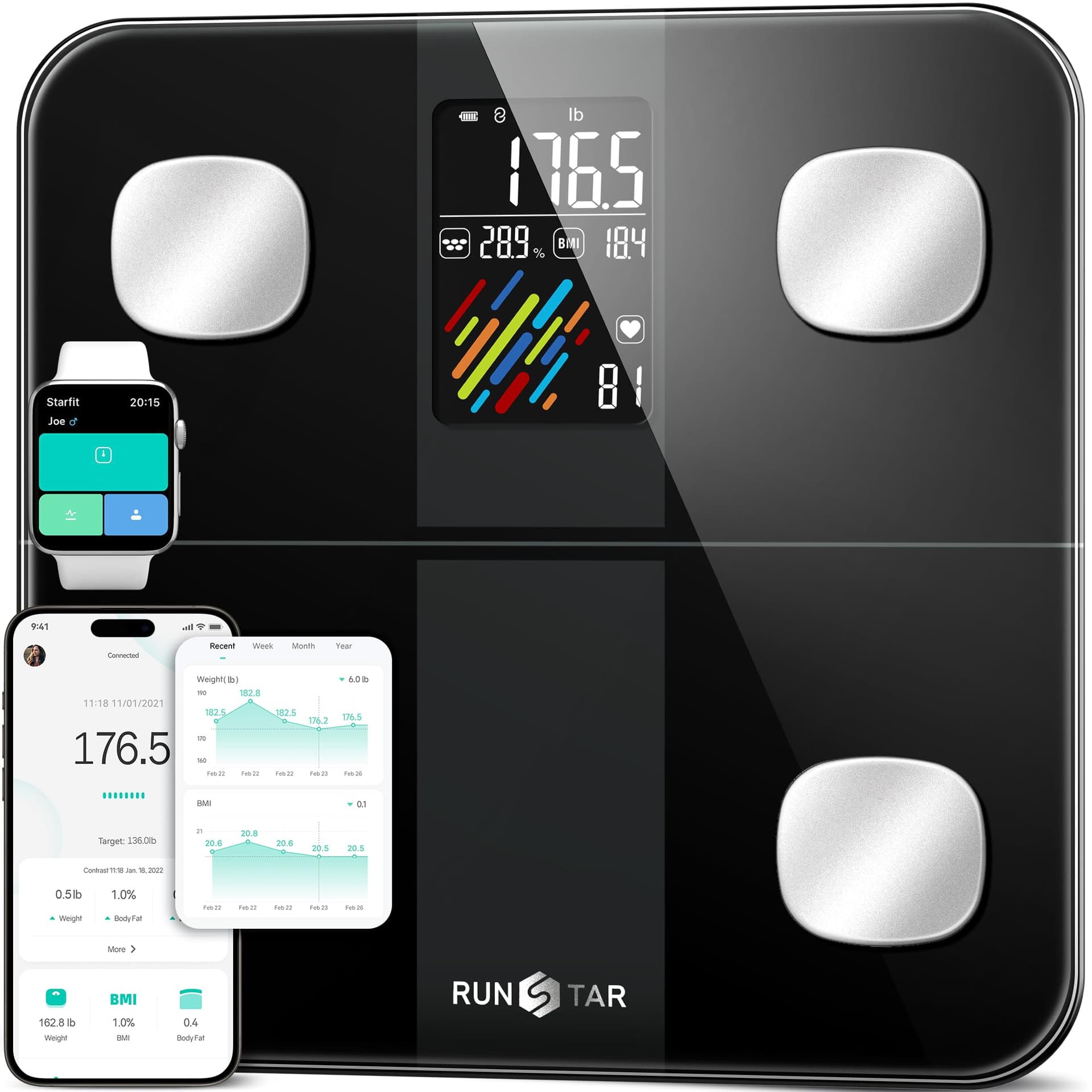 runstar RunSTAR Körperfettwaage mit hohe Genauigkeit