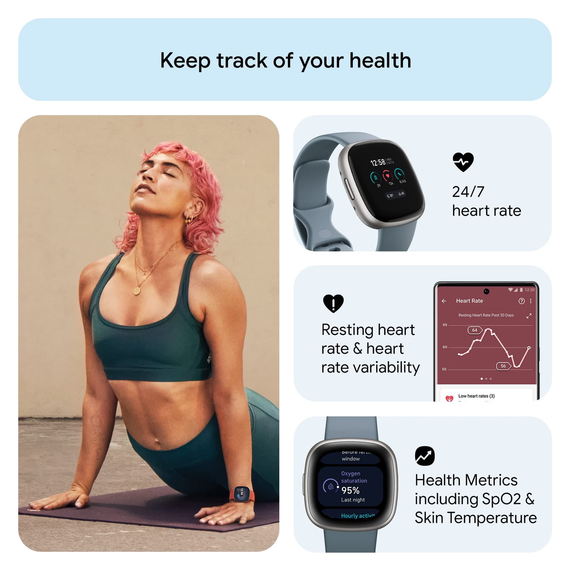 Fitbit Google Fitbit Versa 4 Fitness Smartwatch with Daily – Bild 4